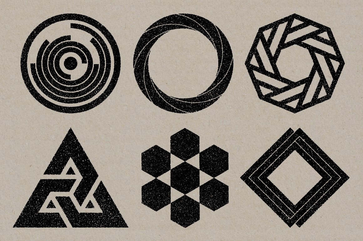 30款抽象矢量几何图形纹理素材 Vector Shape Stamps 02_img_2