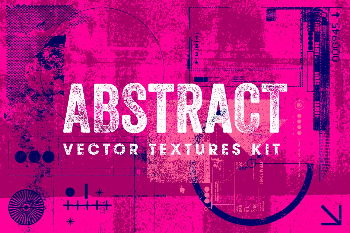 30款抽象做旧水墨矢量纹理素材包 Abstract Vector Textures Kit_img_2