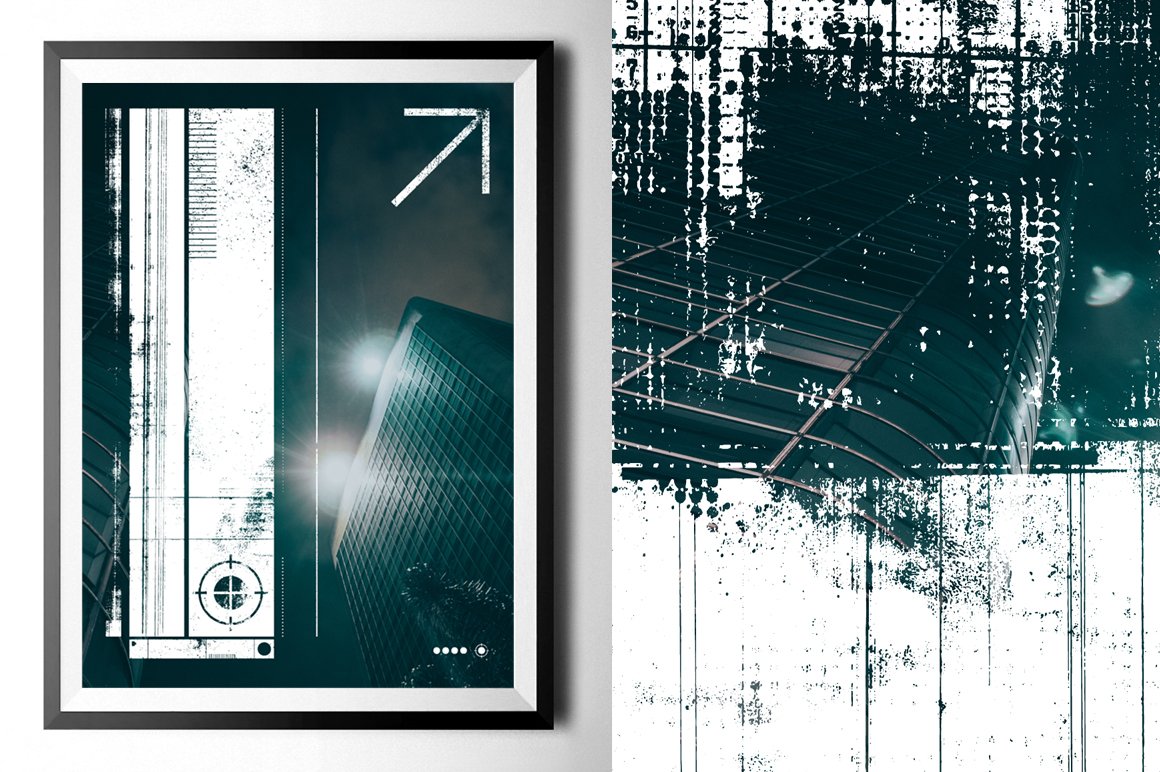 30款抽象做旧水墨矢量纹理素材包 Abstract Vector Textures Kit_img_2