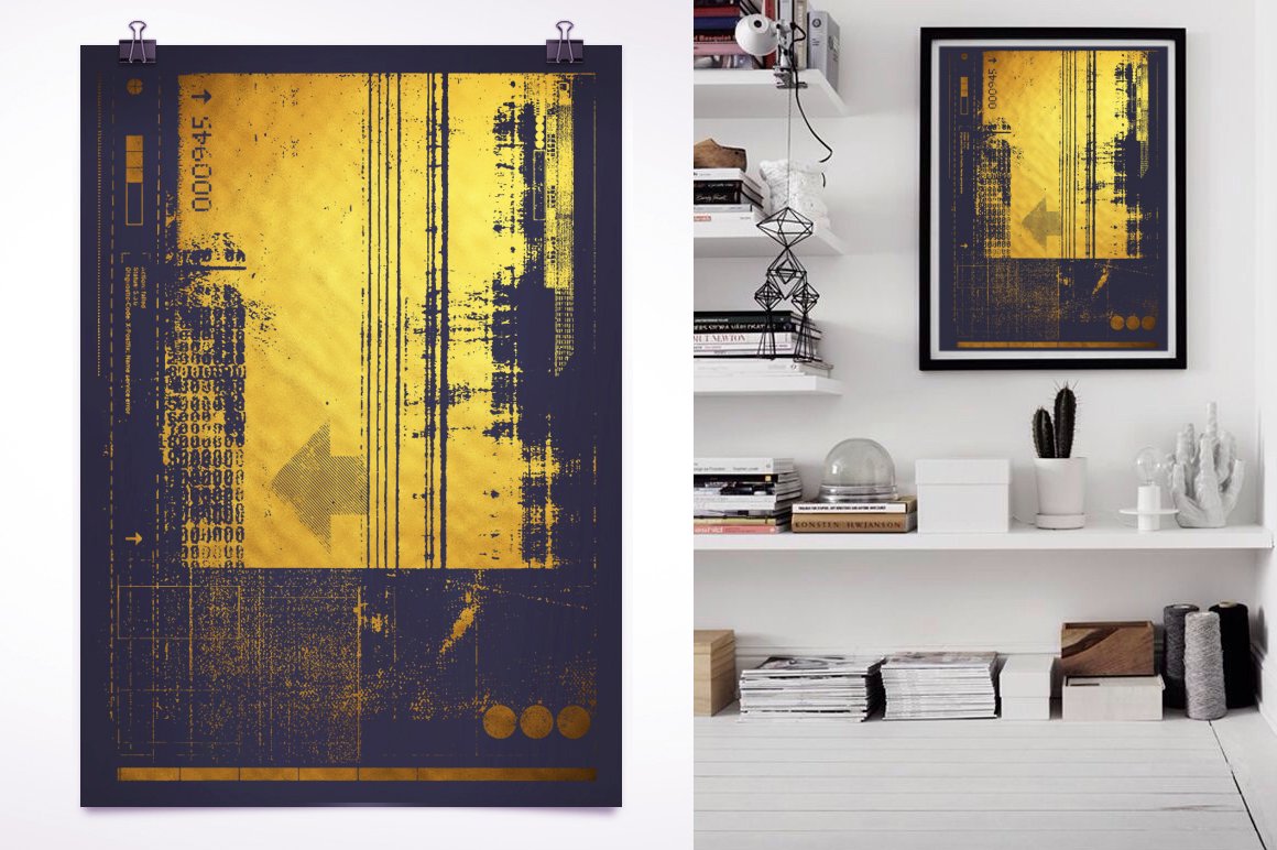 30款抽象做旧水墨矢量纹理素材包 Abstract Vector Textures Kit_img_2
