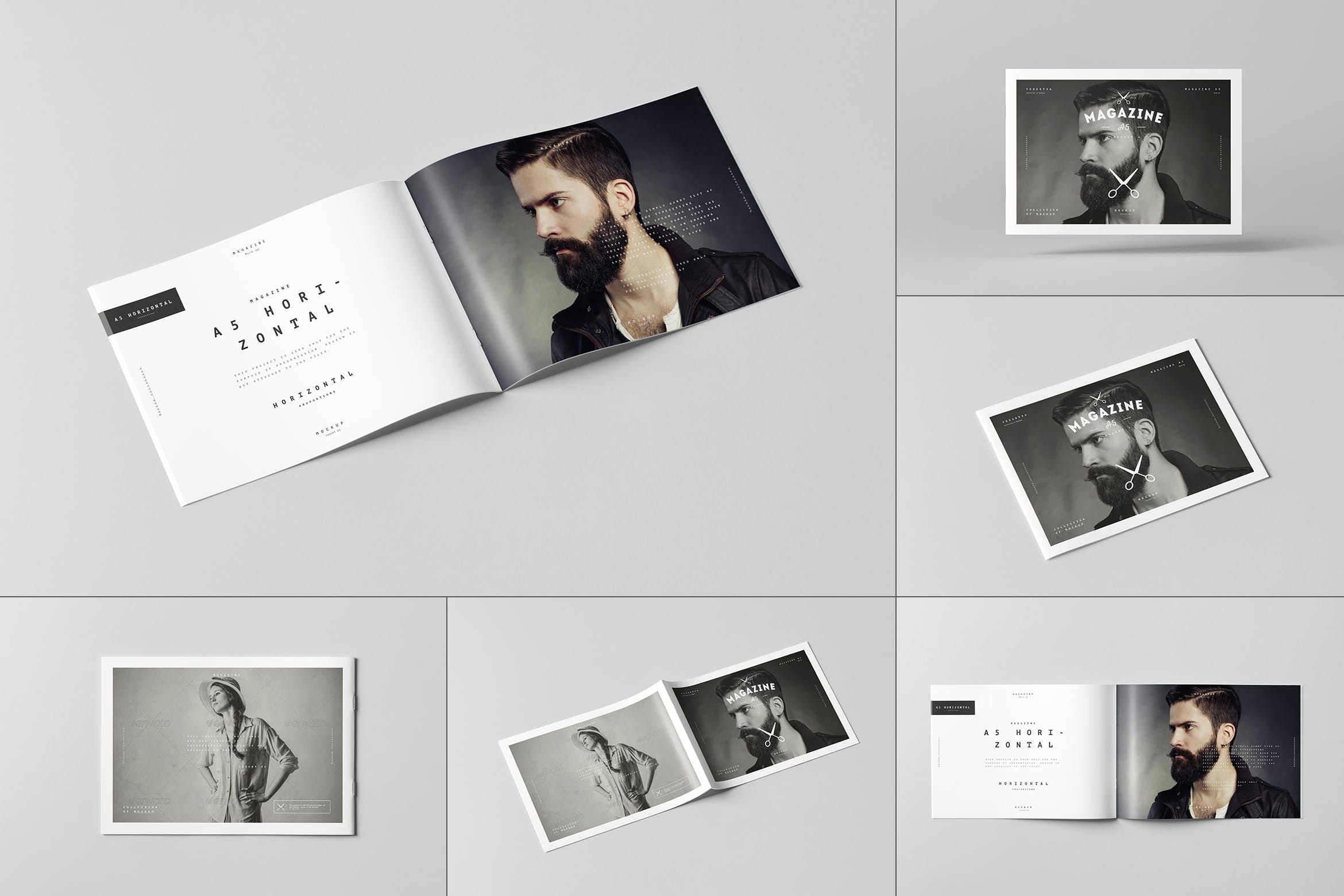 A5横版画册设计样机模板 A5 Horiozontal Brochure Mockup_img_2
