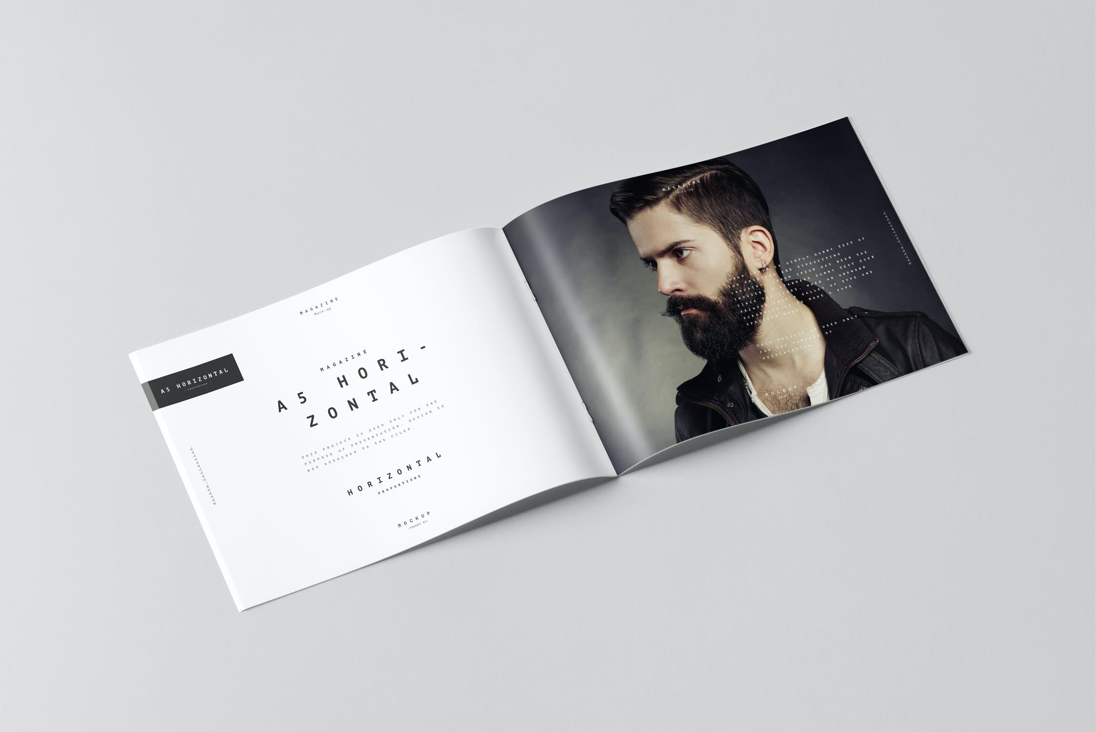 A5横版画册设计样机模板 A5 Horiozontal Brochure Mockup_img_2