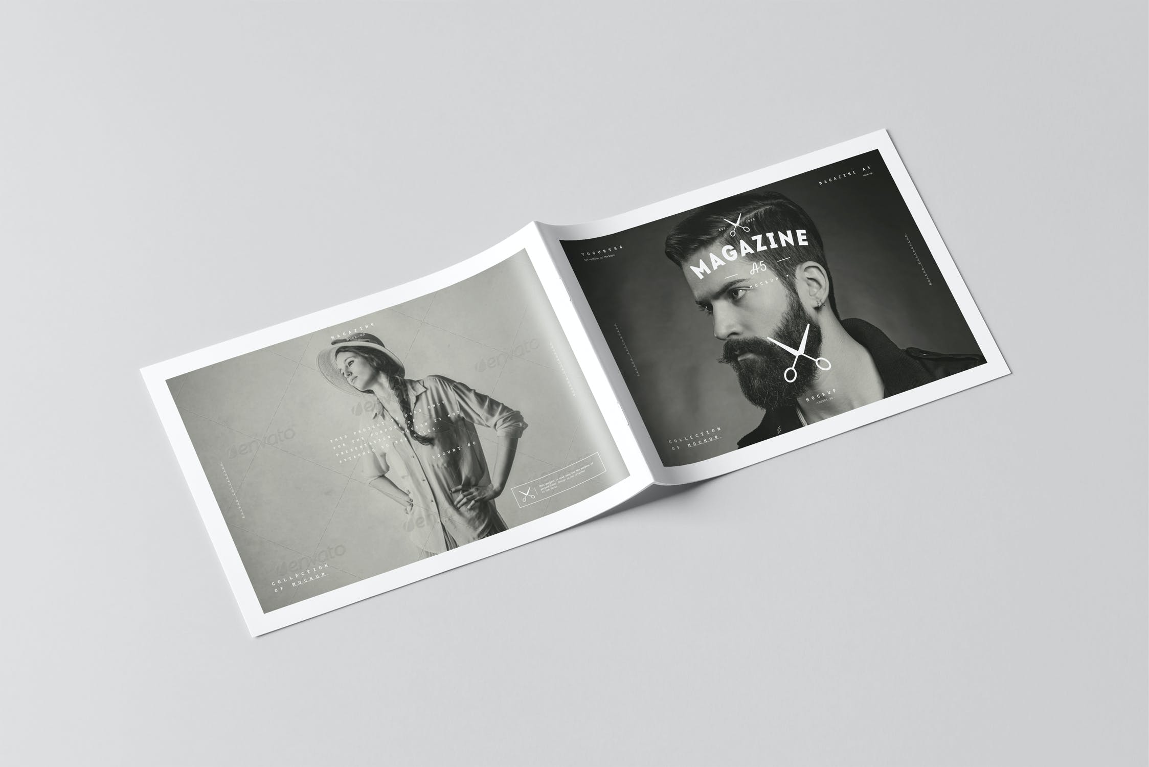A5横版画册设计样机模板 A5 Horiozontal Brochure Mockup_img_2