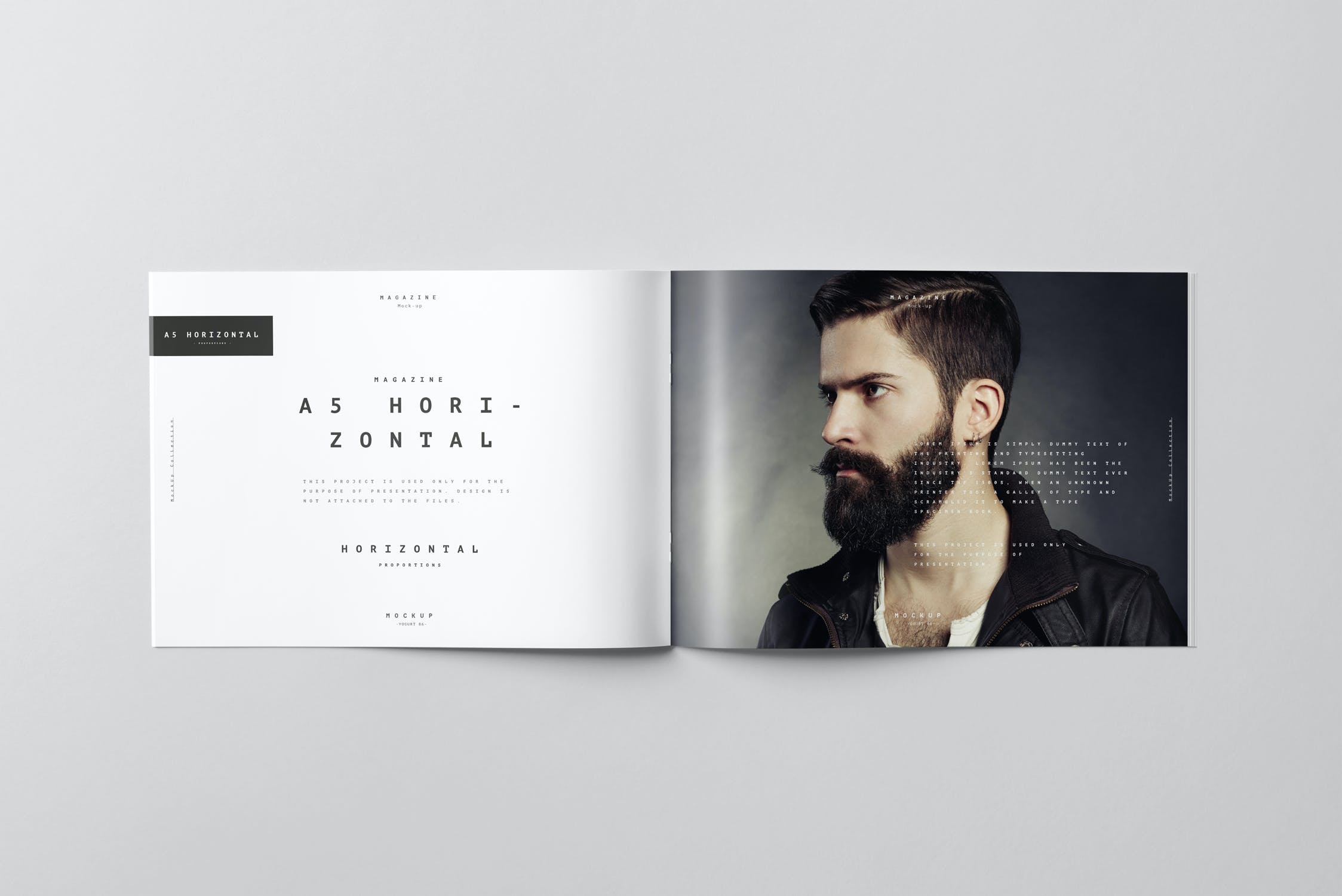A5横版画册设计样机模板 A5 Horiozontal Brochure Mockup_img_2