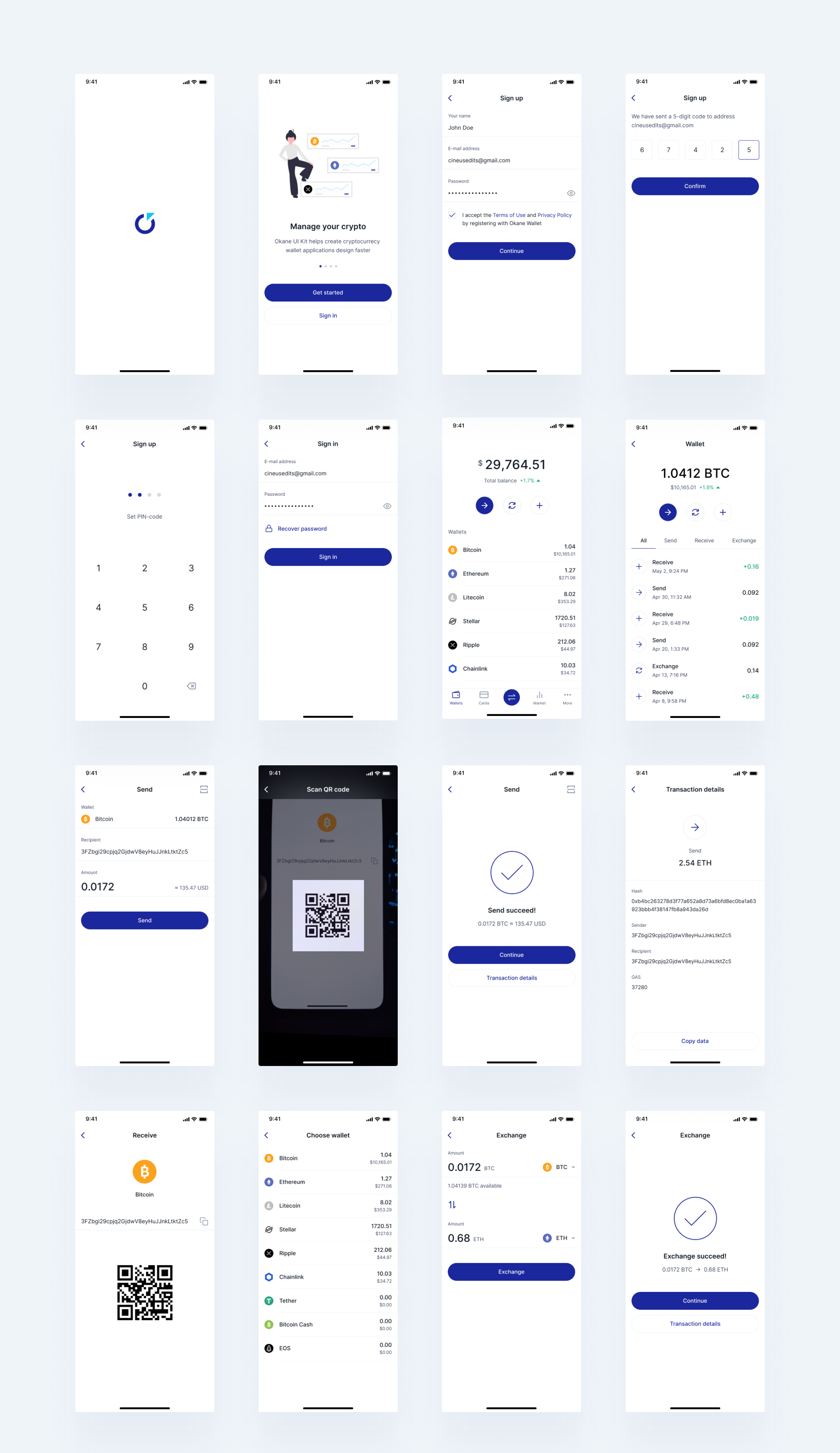 金融加密货币APP应用程序UI界面设计模板 Okane UI Kit_img_2