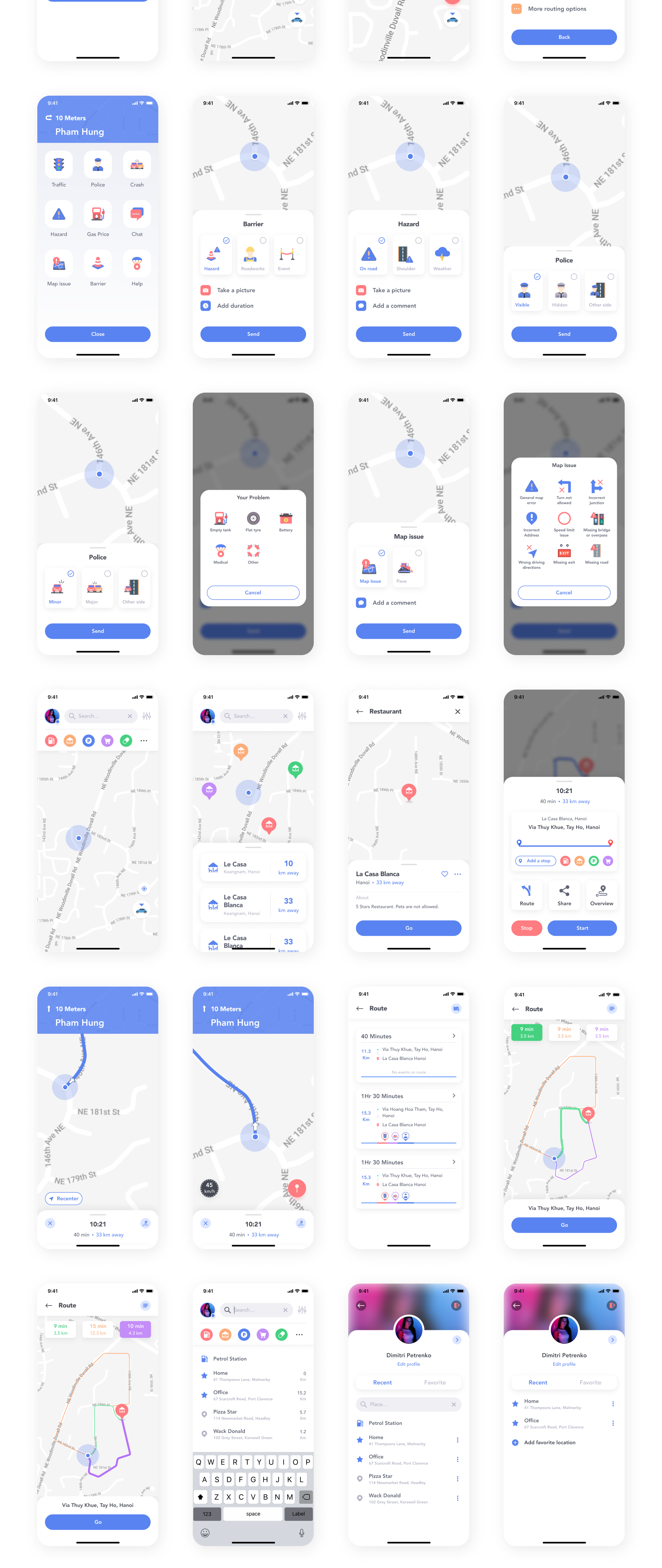 实时交通导航APP应用程序UI套件 Wizzbang - Navigation App UI Kit_img_2