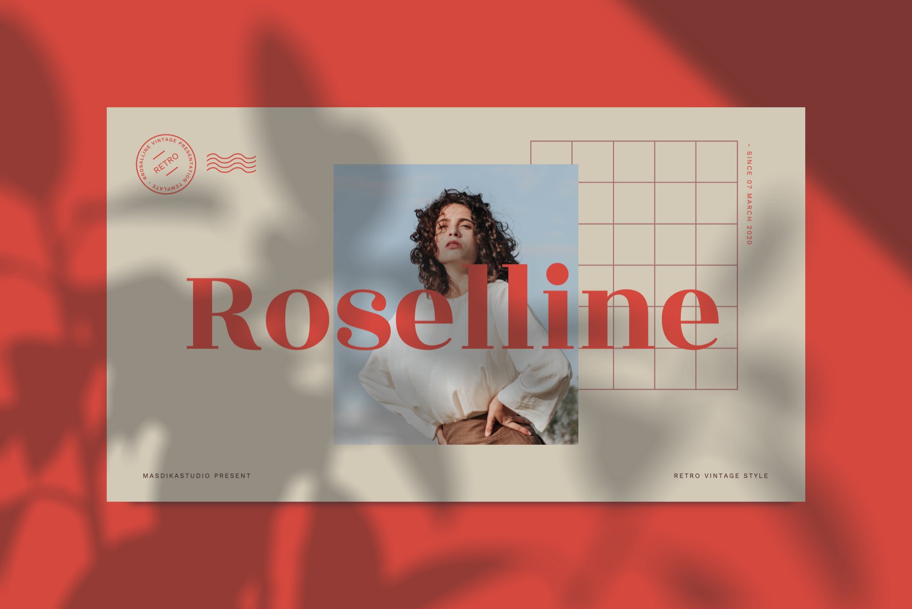 现代潮流服装作品集演示文稿模板 Roselline - Vintage Retro Presentations Templates_img_2