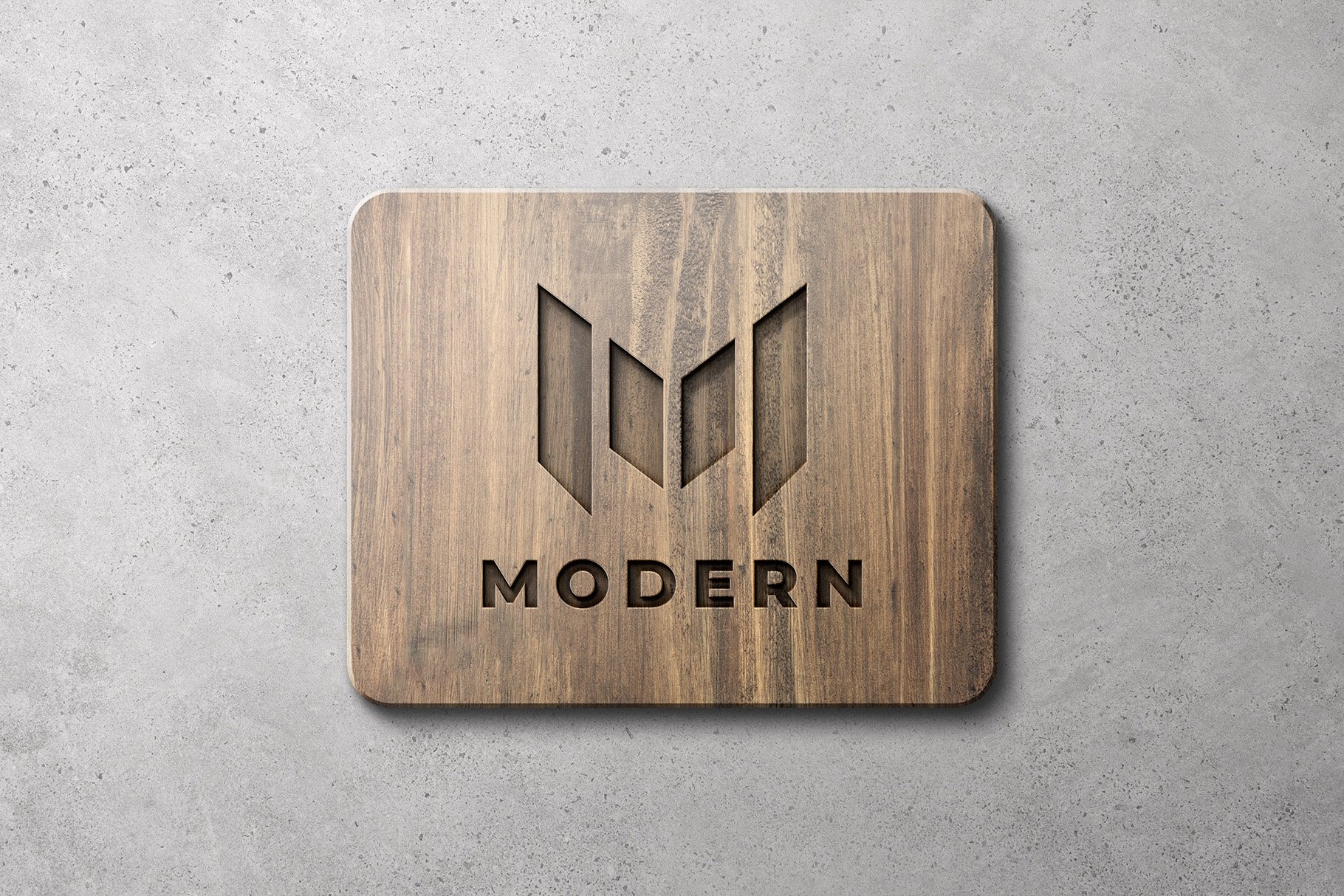 3款木质立体徽标标志样机 Wooden Sign Mockup Scenes_img_2