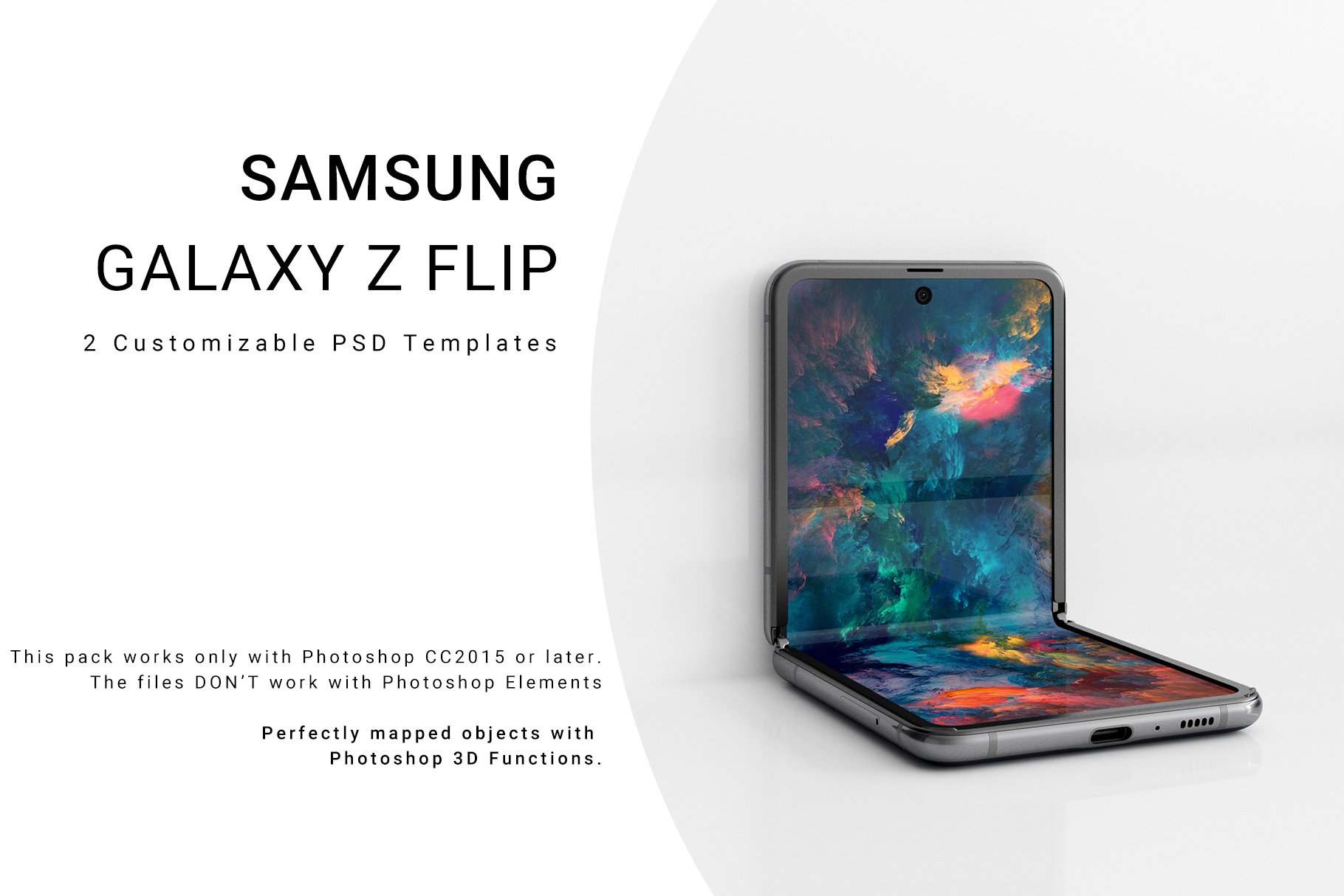 三星翻转折叠手机Galaxy Z样机套装 Samsung Galaxy Z Flip Mockups Set_img_2