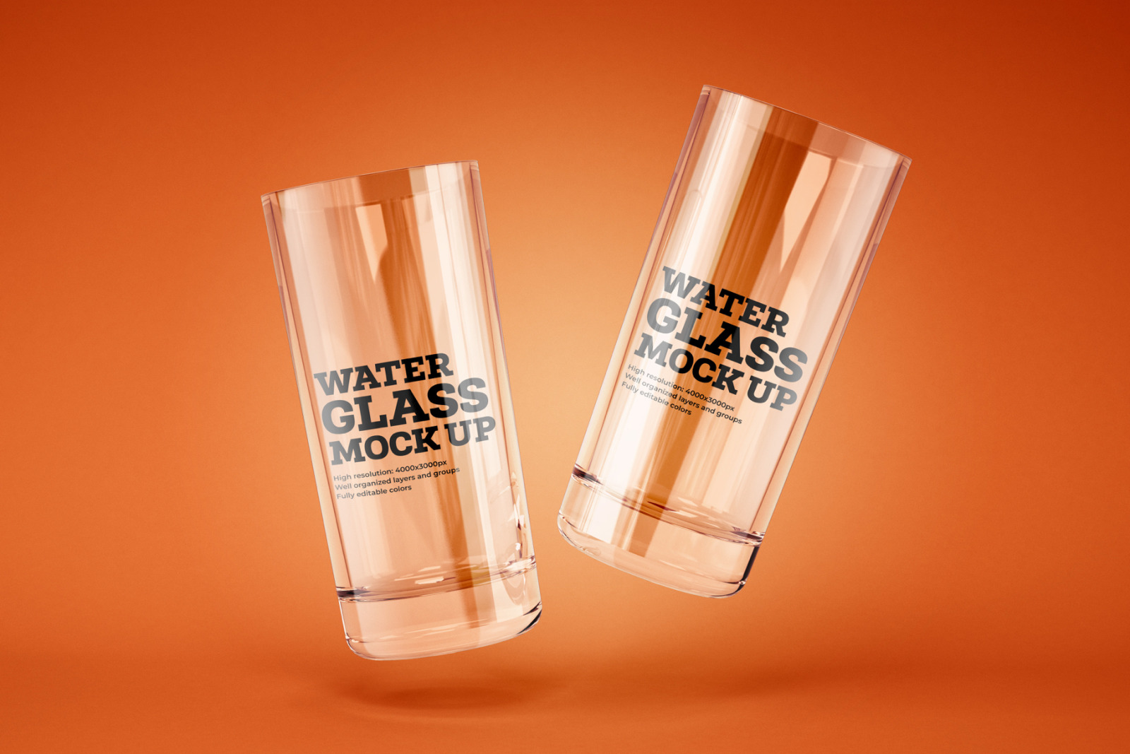 9款透明玻璃酒杯/水杯样机 Water And Cocktail Glass Mockup Set_img_2