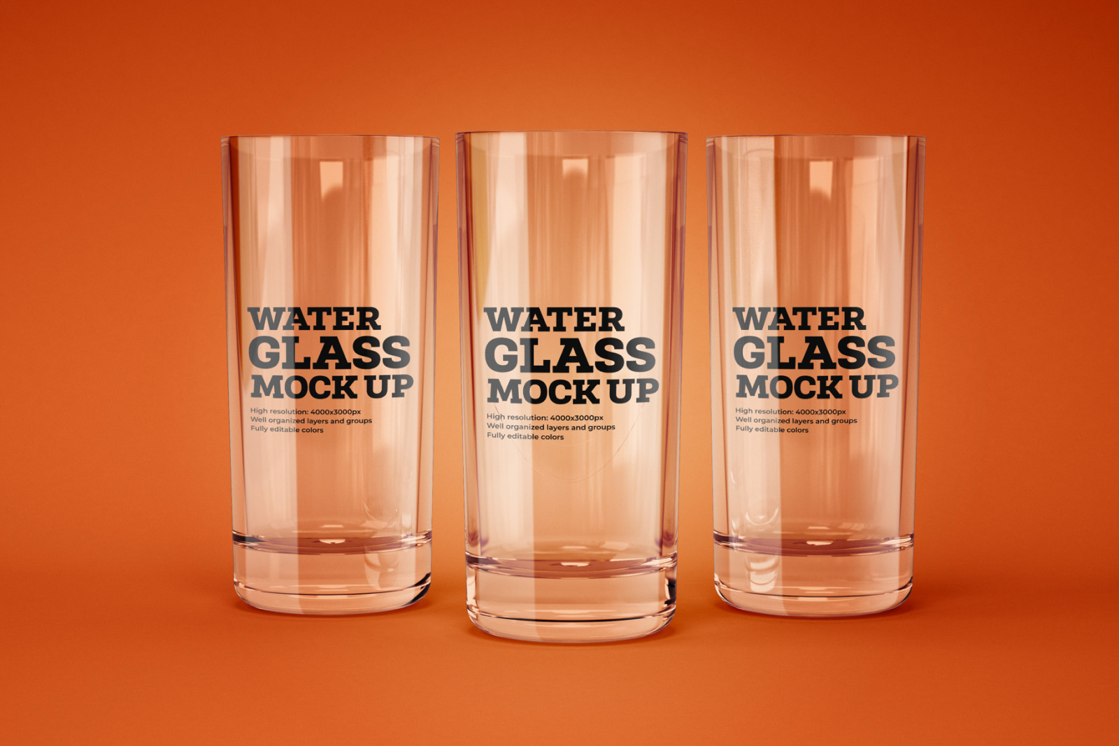 9款透明玻璃酒杯/水杯样机 Water And Cocktail Glass Mockup Set_img_2