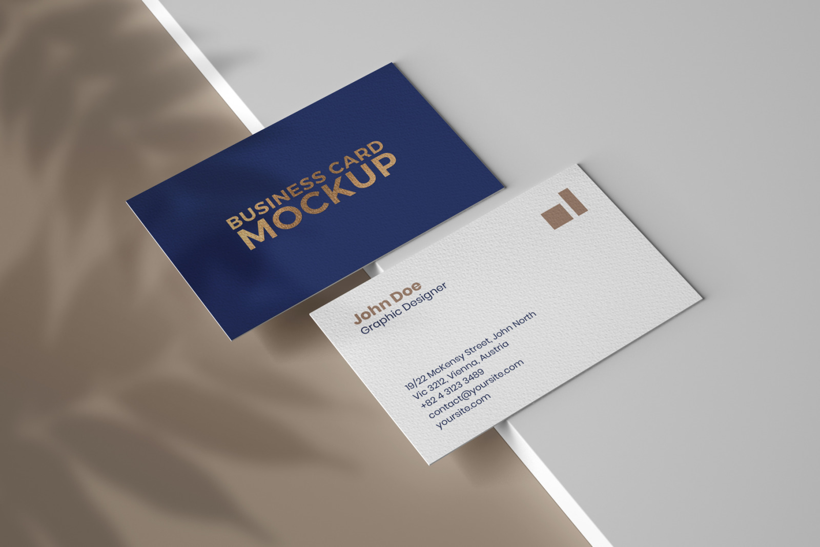 16款光影商务名片展示PSD样机 Business Card Mockup Set With Overlay Shadow_img_2