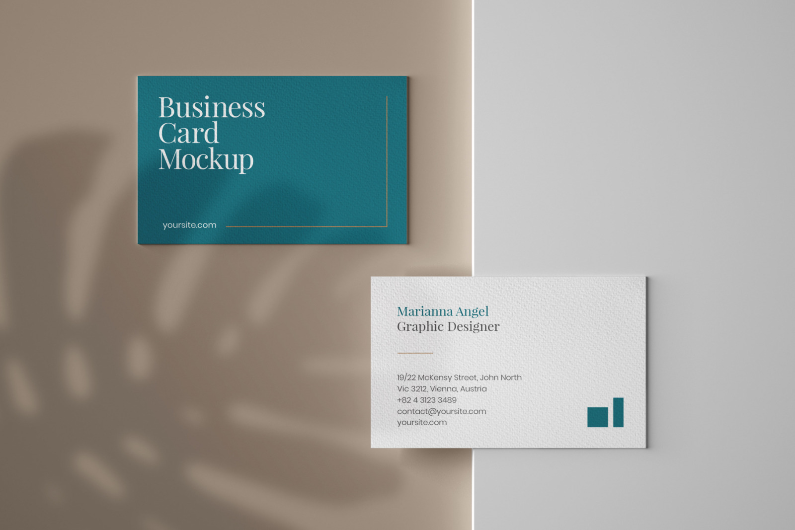 16款光影商务名片展示PSD样机 Business Card Mockup Set With Overlay Shadow_img_2