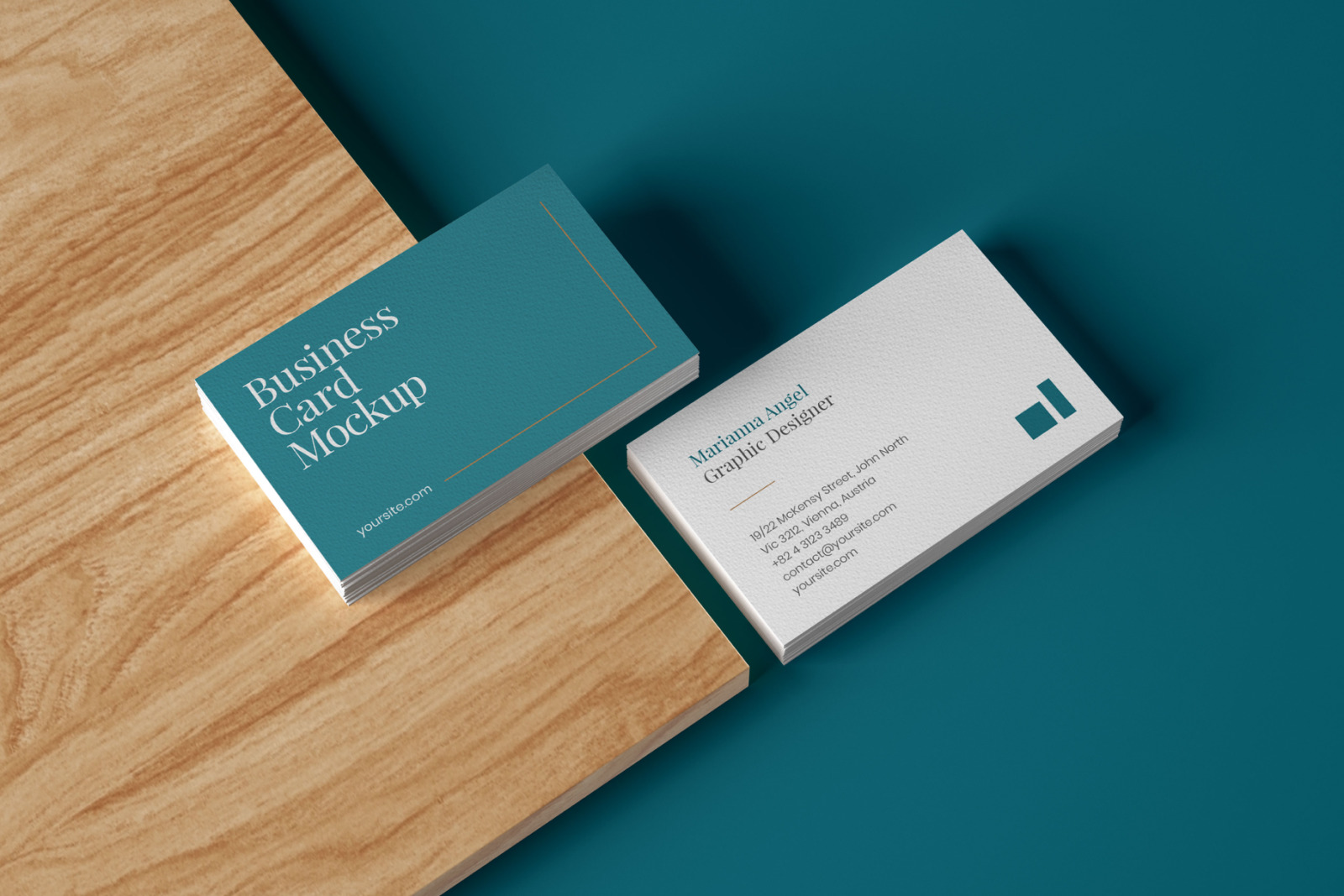 16款光影商务名片展示PSD样机 Business Card Mockup Set With Overlay Shadow_img_2