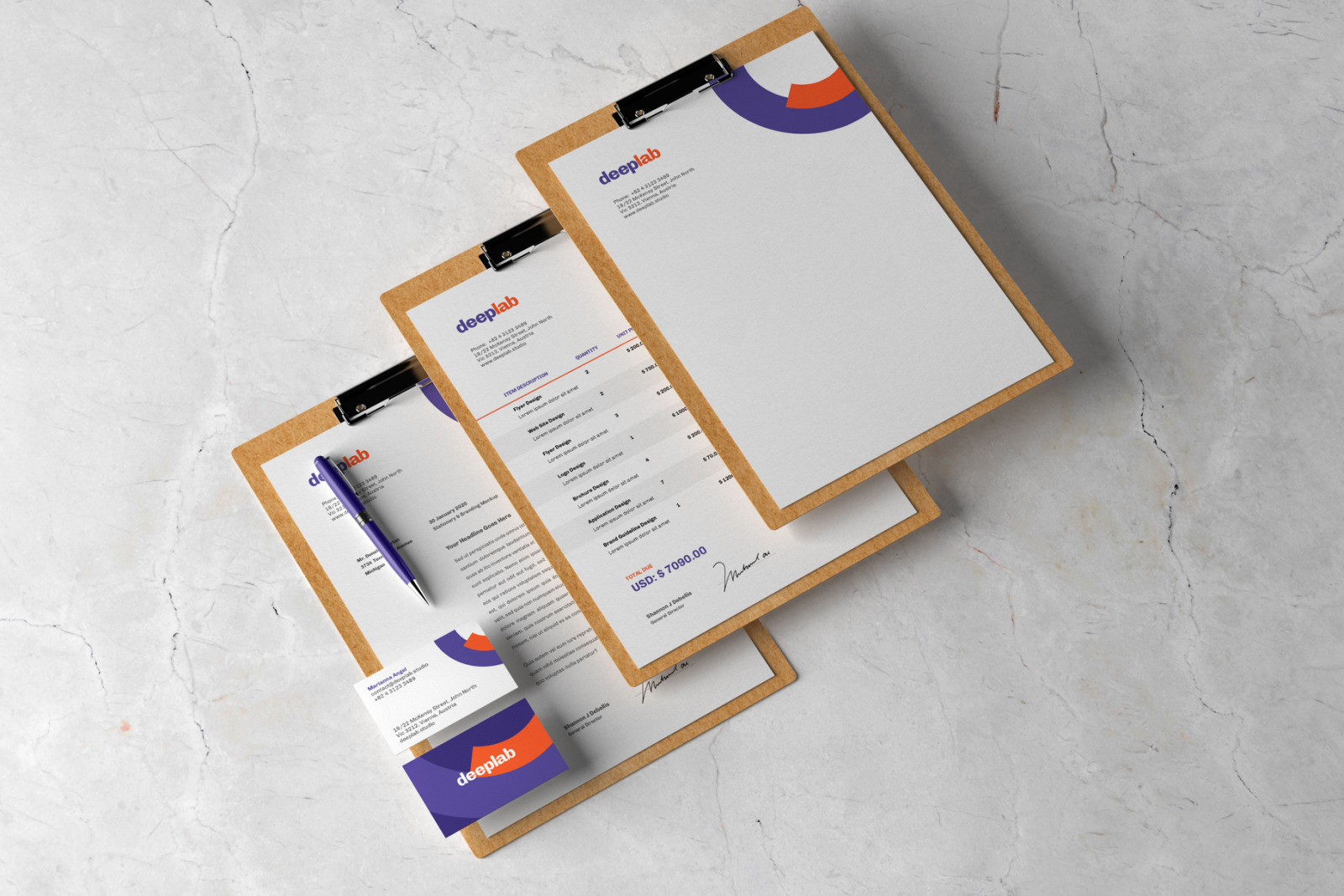 10款办公用品品牌文件夹展示样机 Kraft Clipboard Branding Mockup Set_img_2