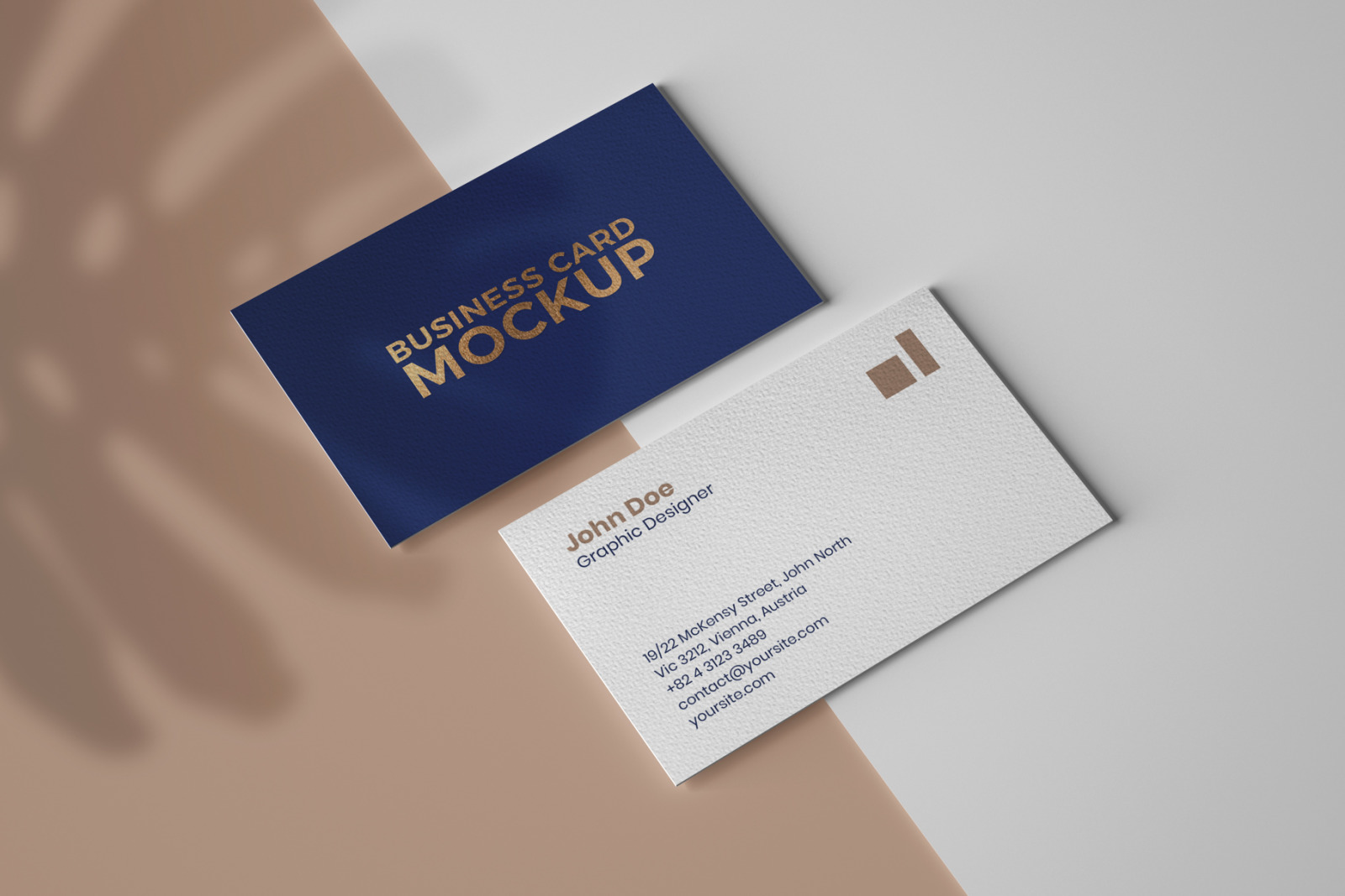 16款光影商务名片展示PSD样机 Business Card Mockup Set With Overlay Shadow_img_2