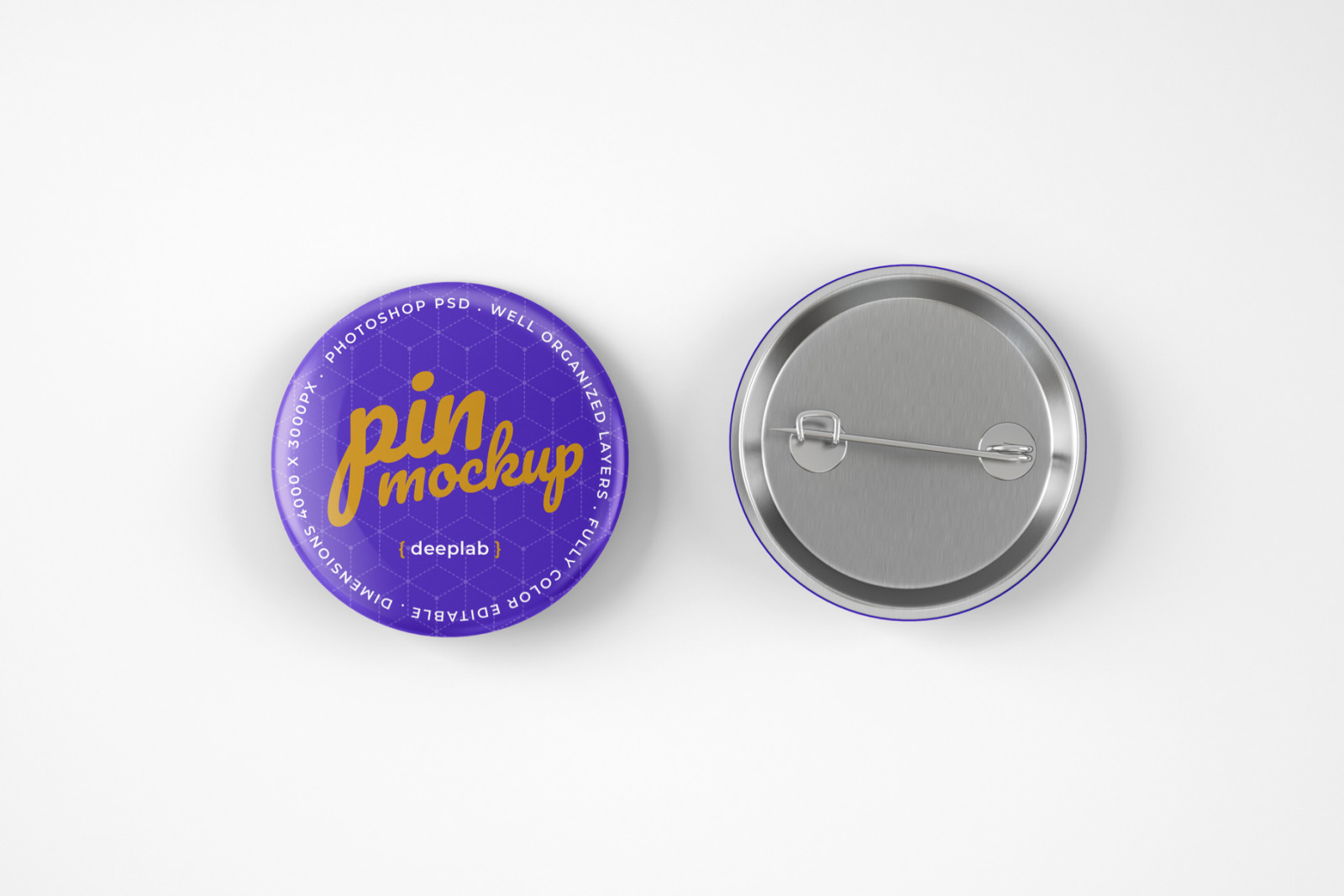 12款胸针徽章展示PSD样机 Glossy Button Pin Mockup Set_img_2