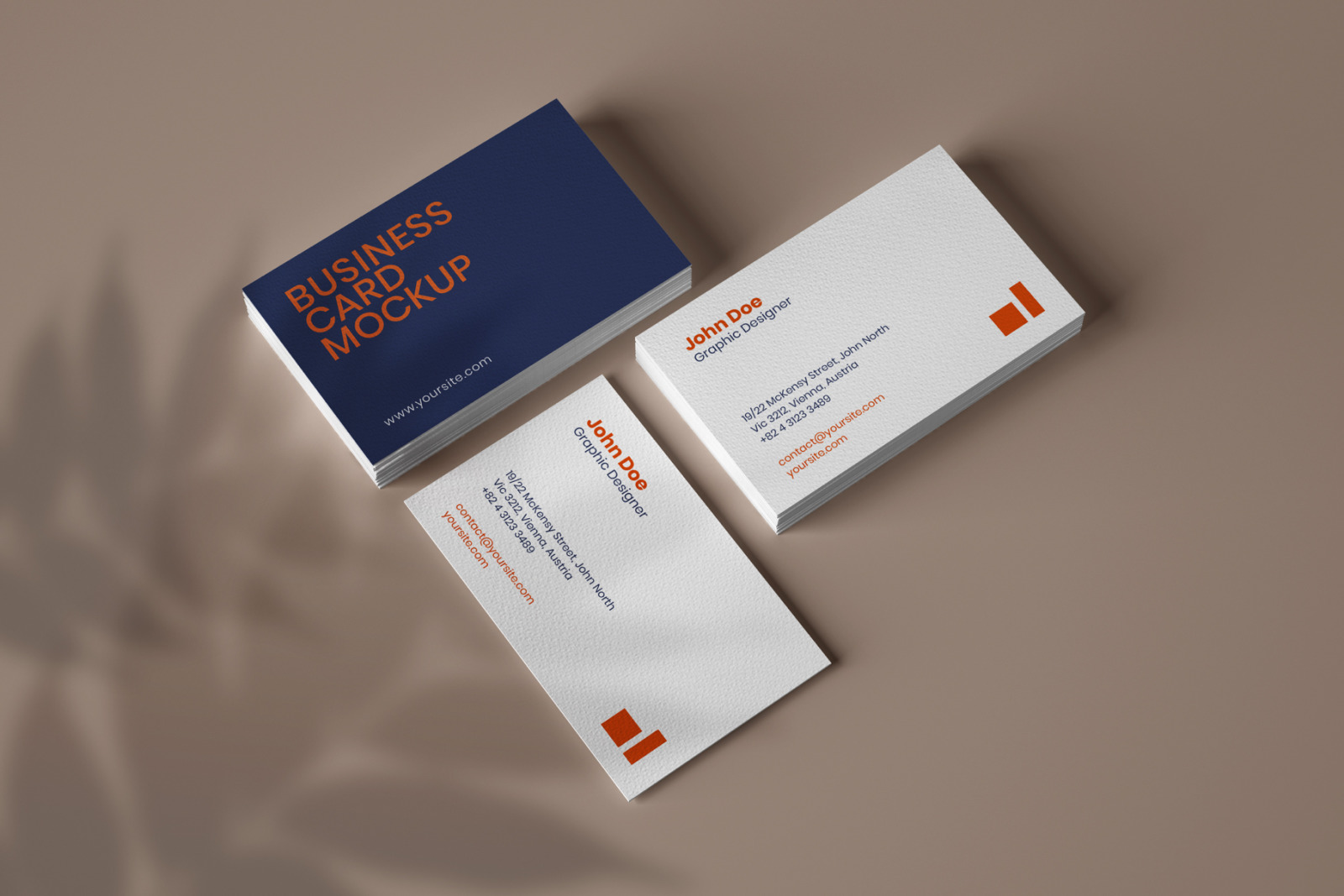 16款光影商务名片展示PSD样机 Business Card Mockup Set With Overlay Shadow_img_2