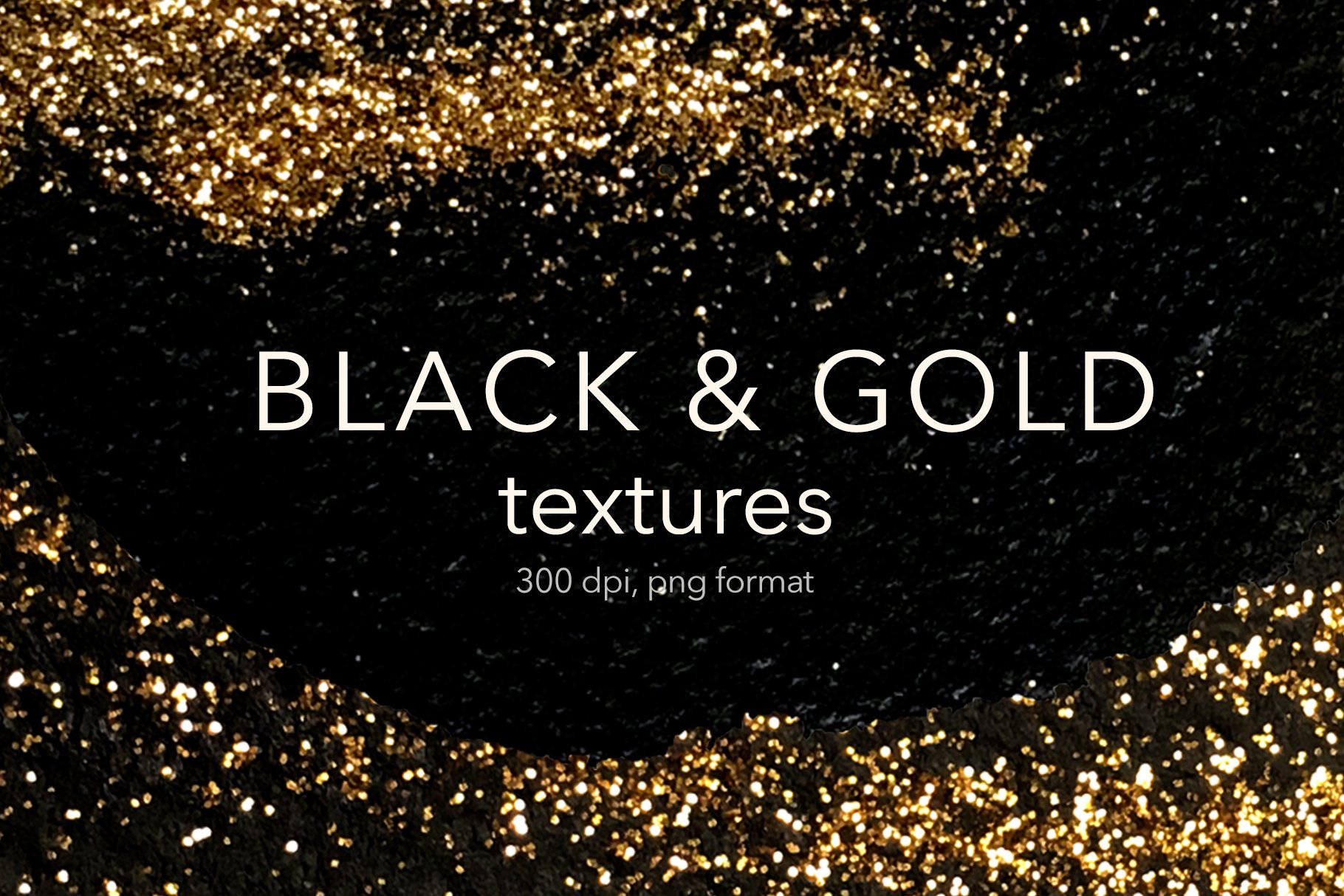 24款黑金质感纹理图形素材 Black & Gold Textures_img_2