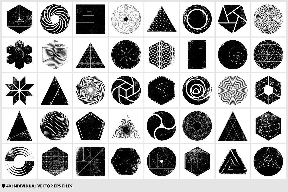40款矢量几何纹理图形素材 Geometric Vector Textures_img_2
