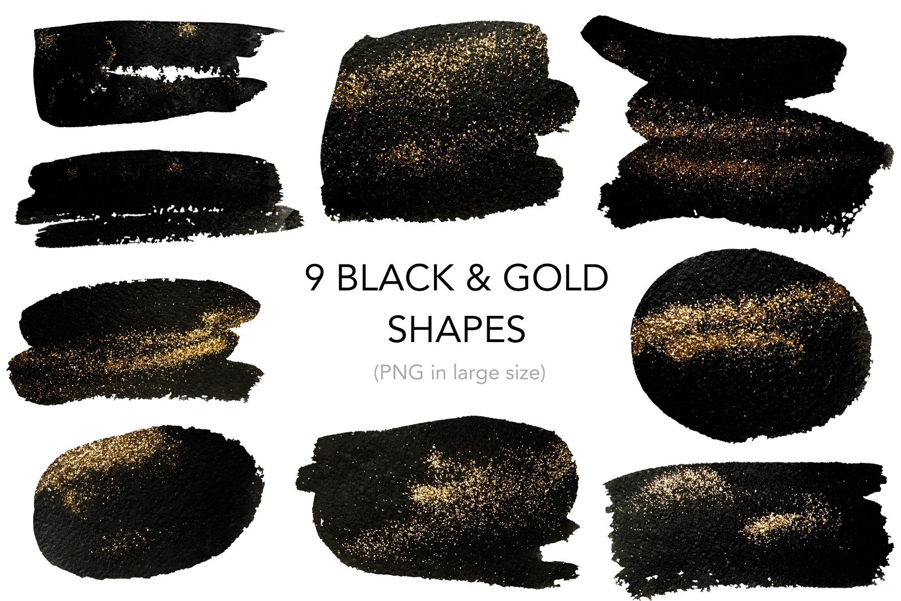 24款黑金质感纹理图形素材 Black & Gold Textures_img_2