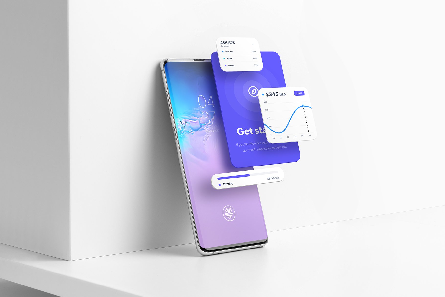 11个Galaxy s10 +智能手机屏幕样机模板 Android Smartphone Mockup_img_2