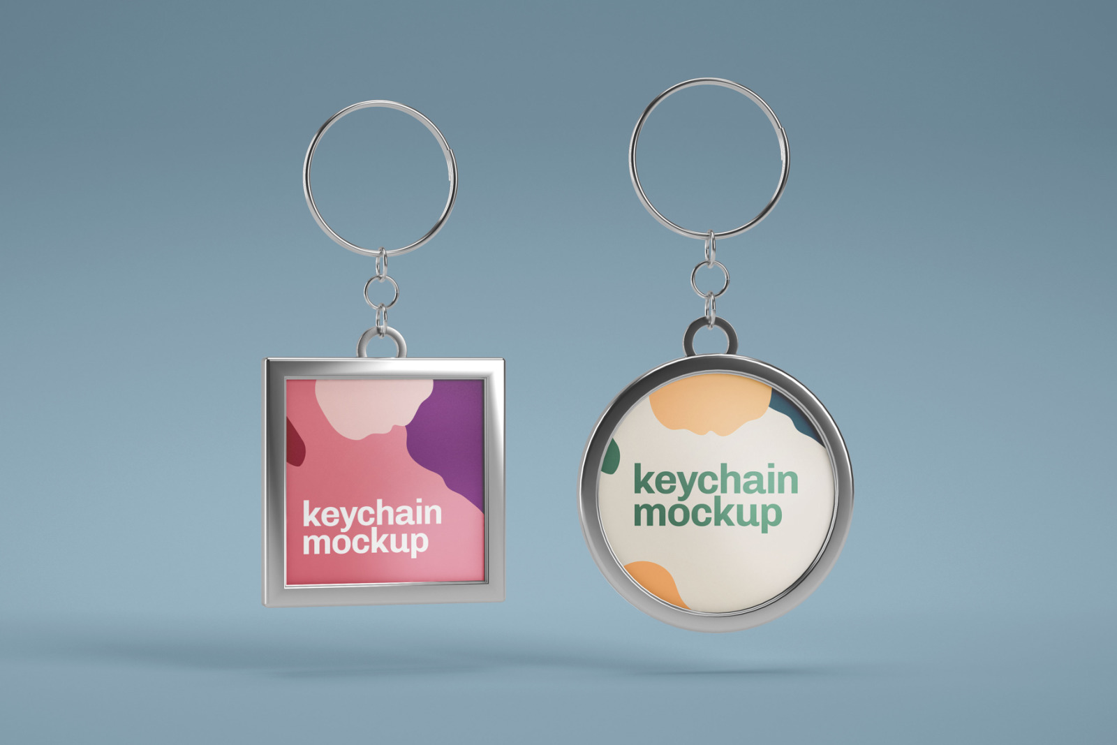 14款金属钥匙链标识牌样机 Silver & Card Keychain Mockup Set_img_2