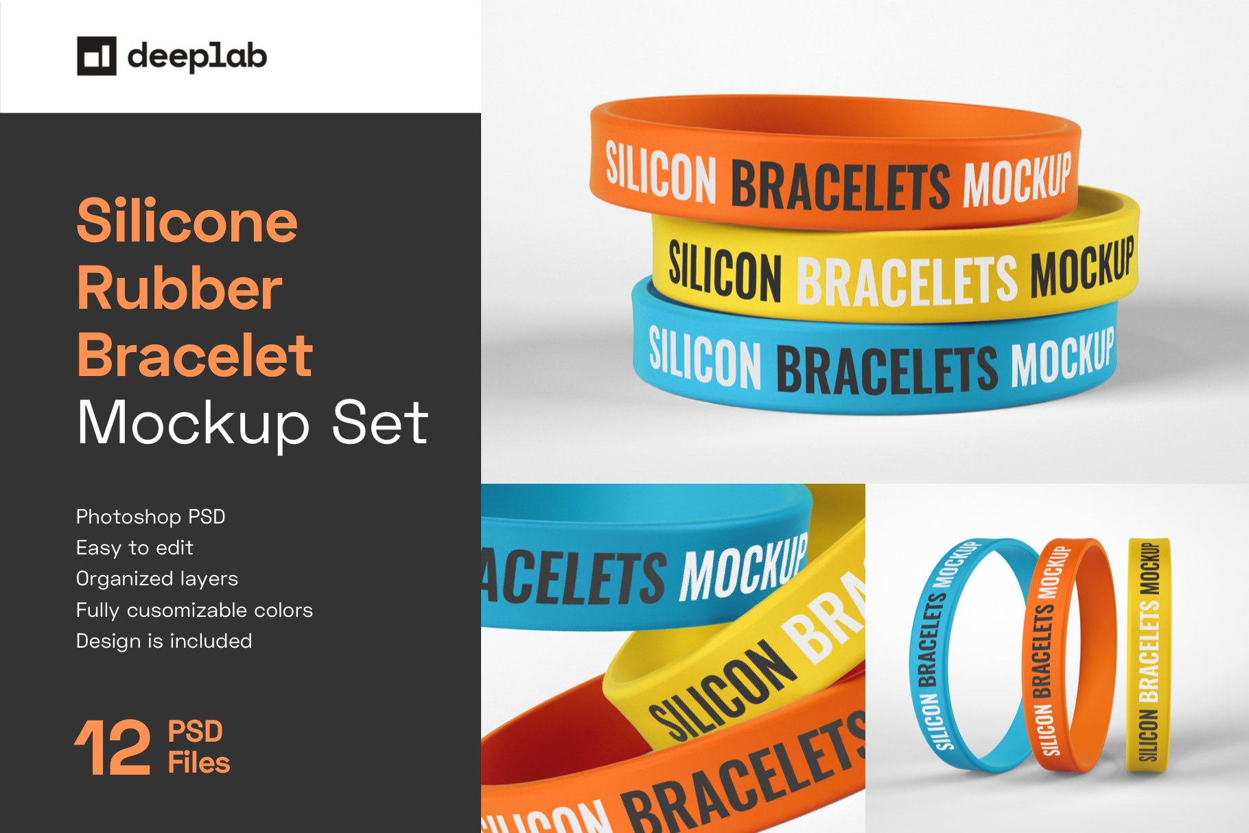 12款硅胶手环设计样机 Silicone Rubber Bracelet Mockup_img_2