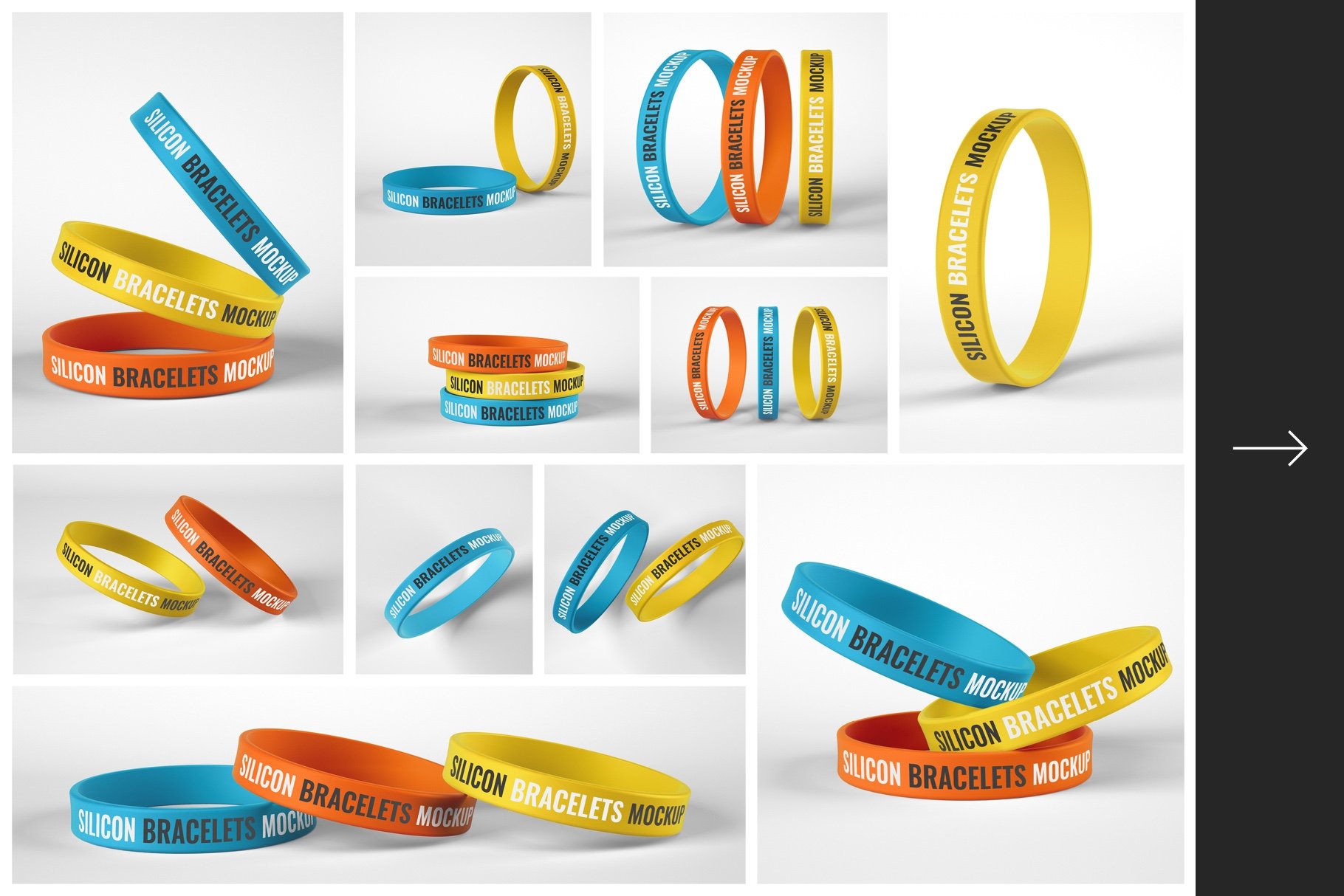 12款硅胶手环设计样机 Silicone Rubber Bracelet Mockup_img_2
