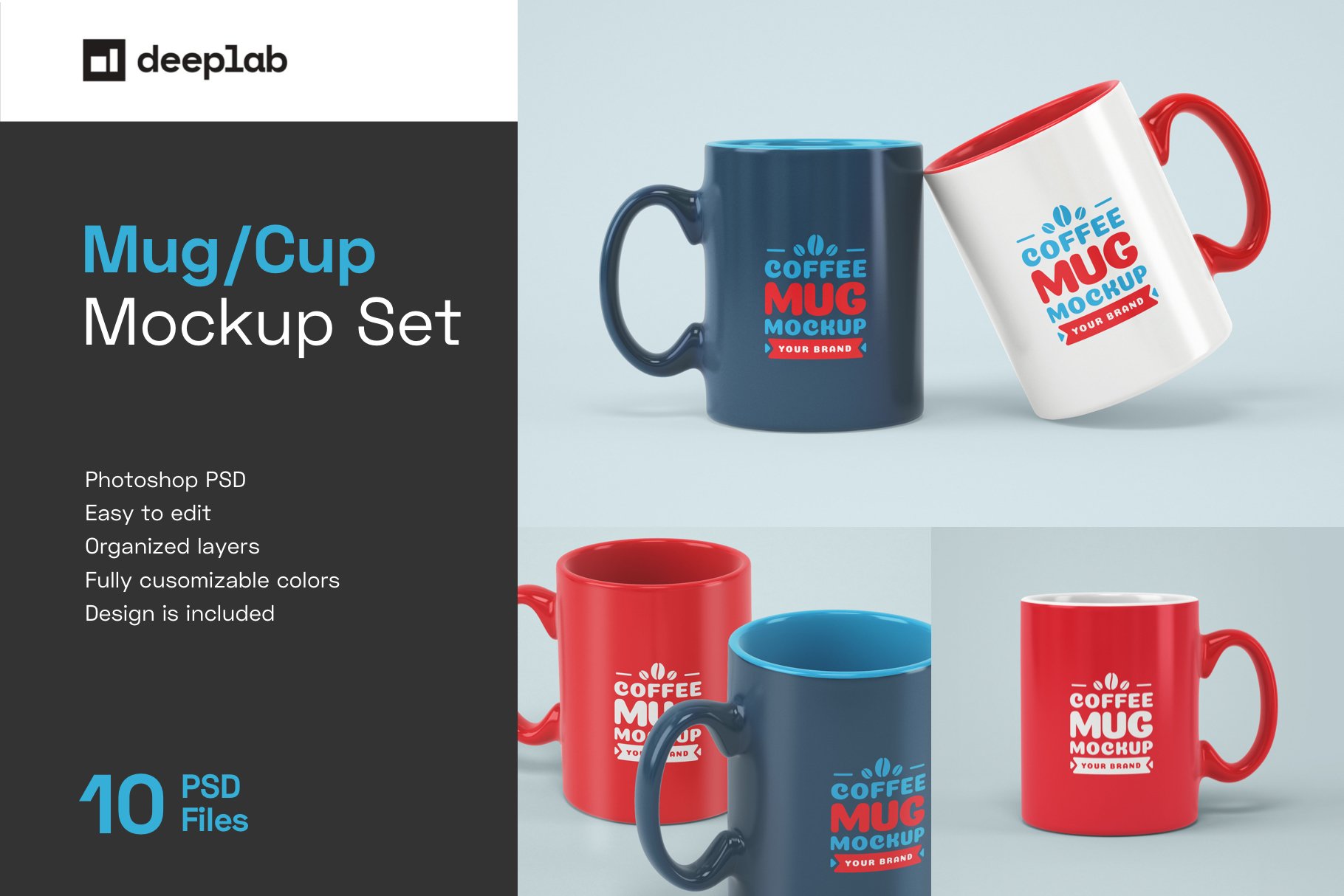 10款马克杯/咖啡杯样机模板 Mug Mockup Set_img_2