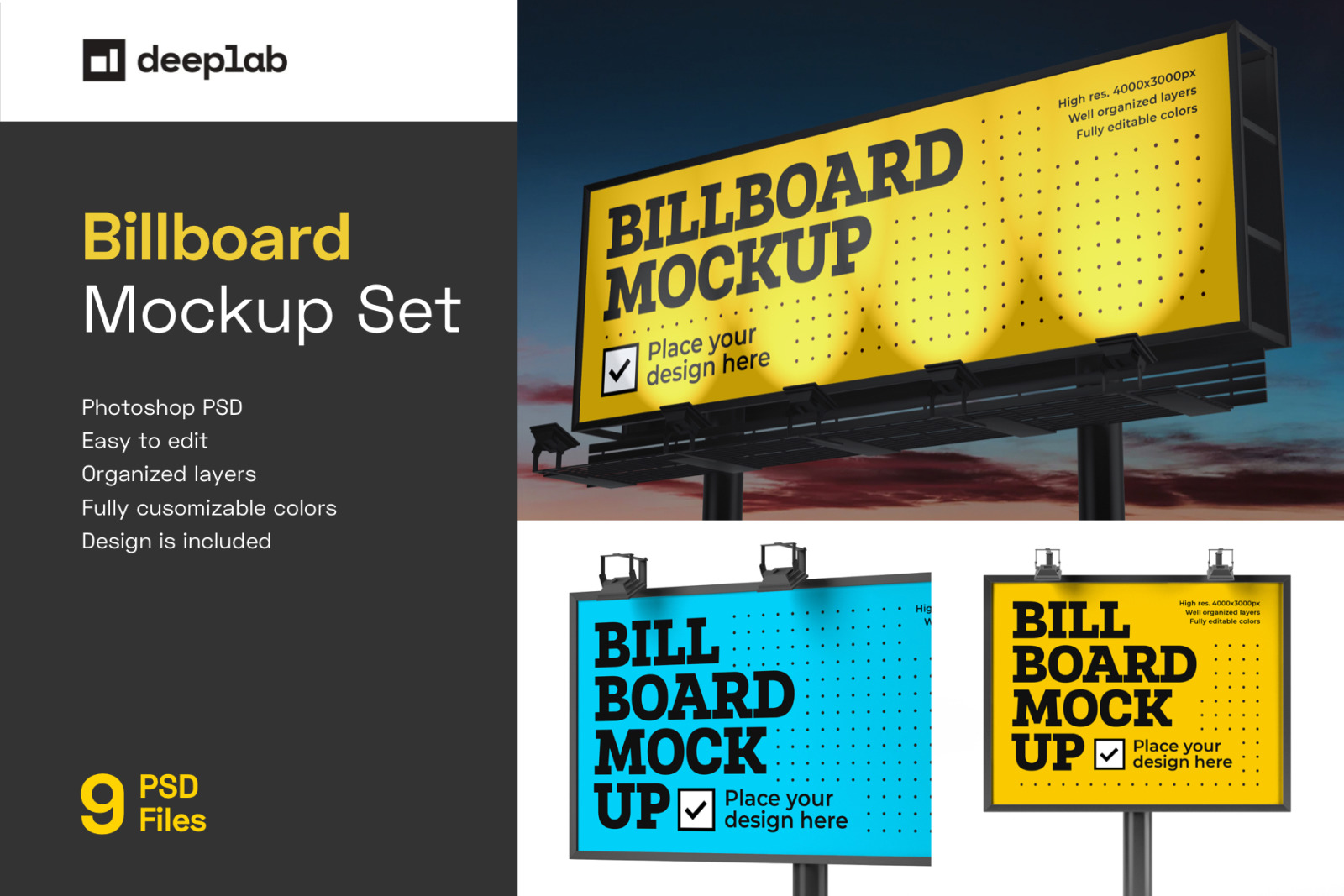 9款户外广告牌设计模拟展示样机 Billboard Mockup Set_img_2