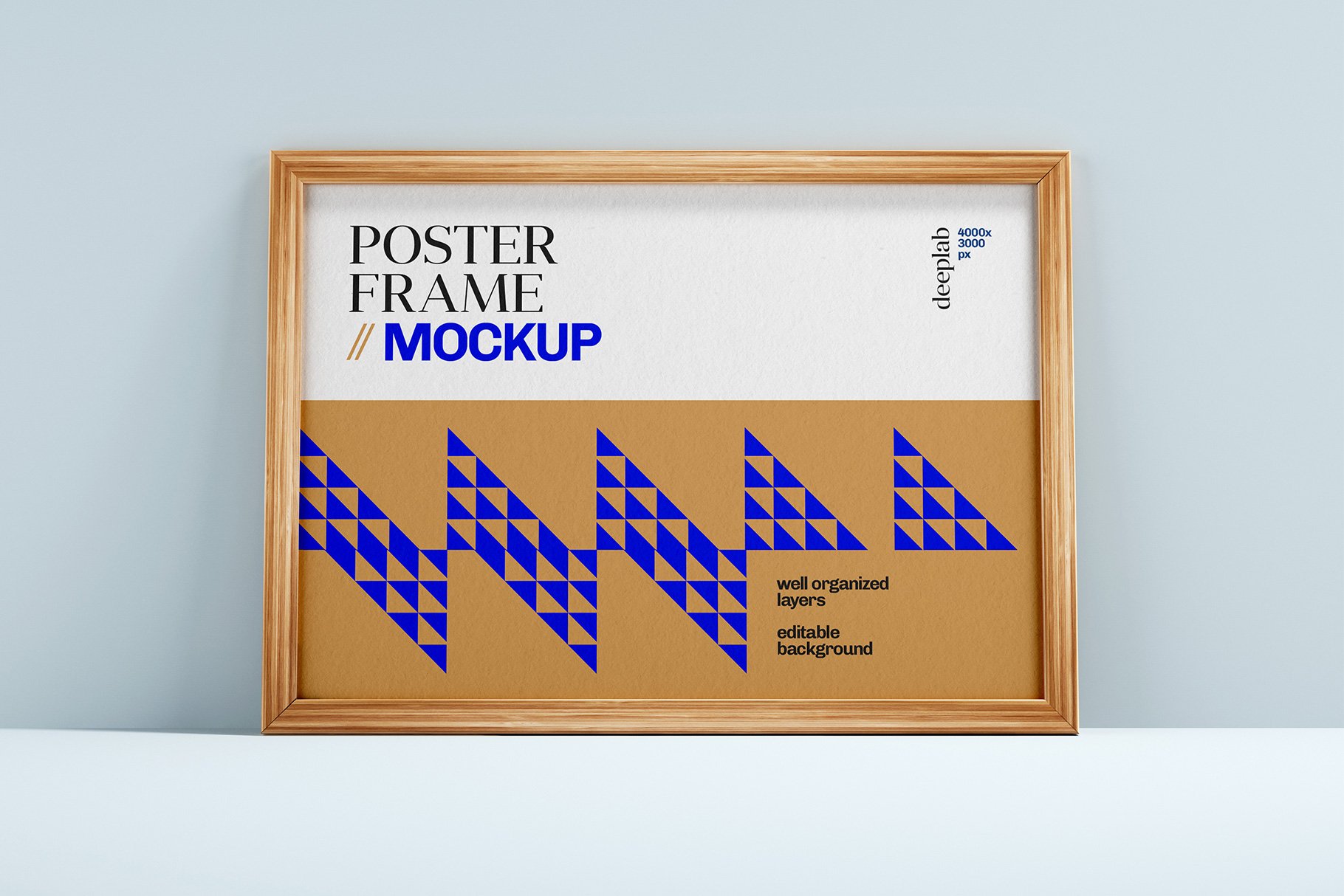 13款木框海报设计模拟展示样机 Wood Poster Mockup Set_img_2