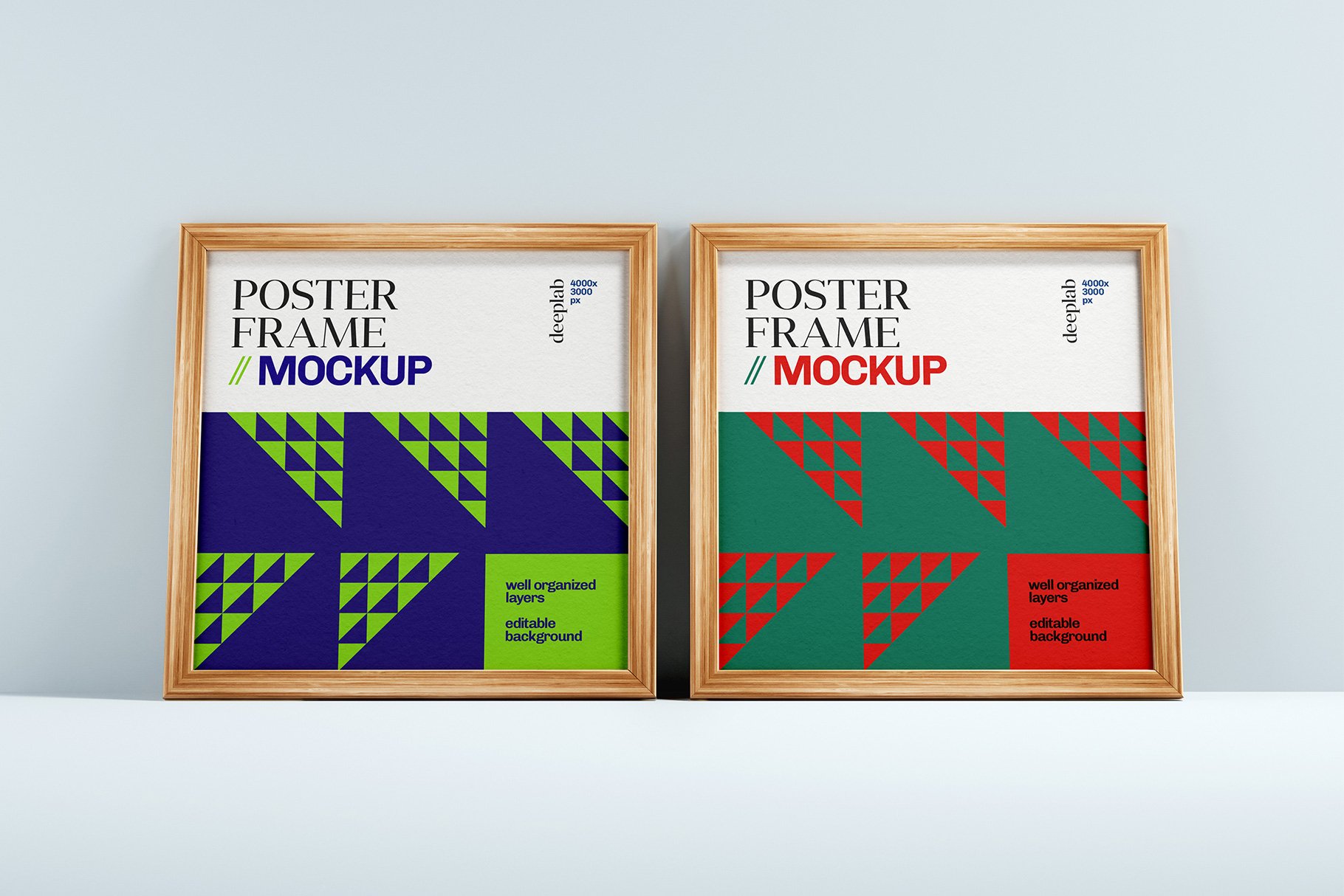 13款木框海报设计模拟展示样机 Wood Poster Mockup Set_img_2