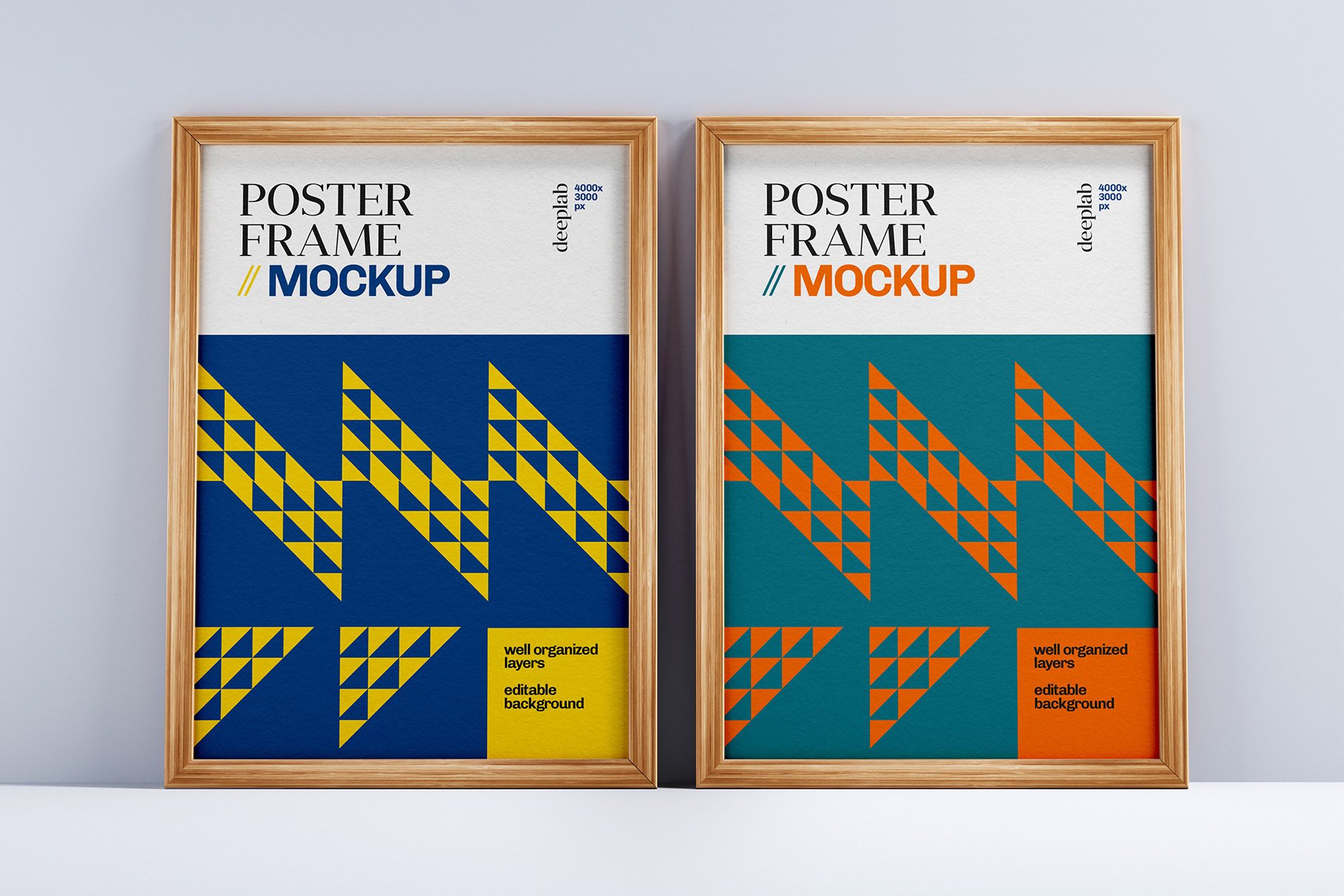 13款木框海报设计模拟展示样机 Wood Poster Mockup Set_img_2