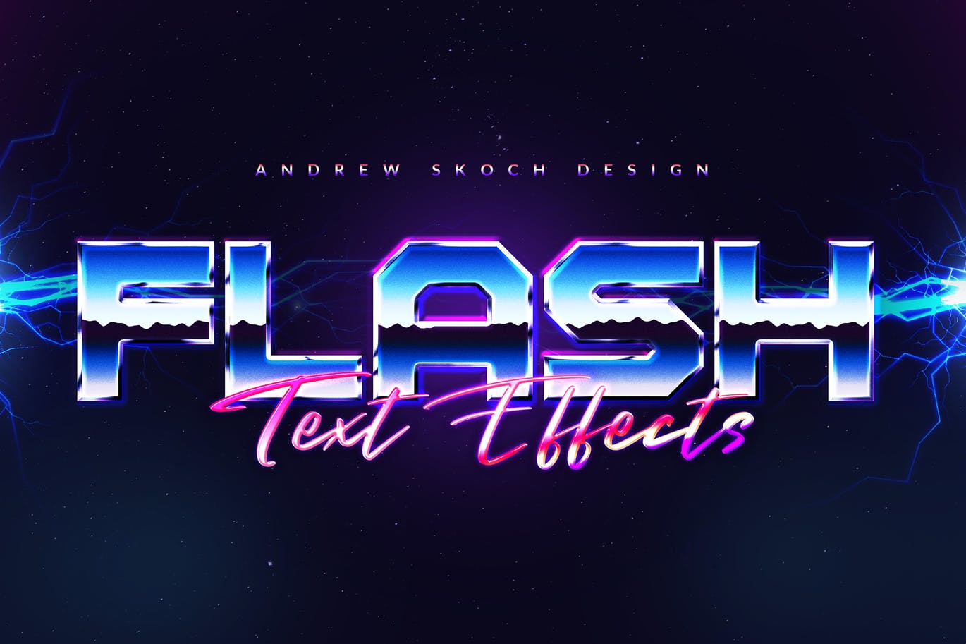 80年代复古多彩渐变金属立体文字样式 80s Style Text Effects_img_2