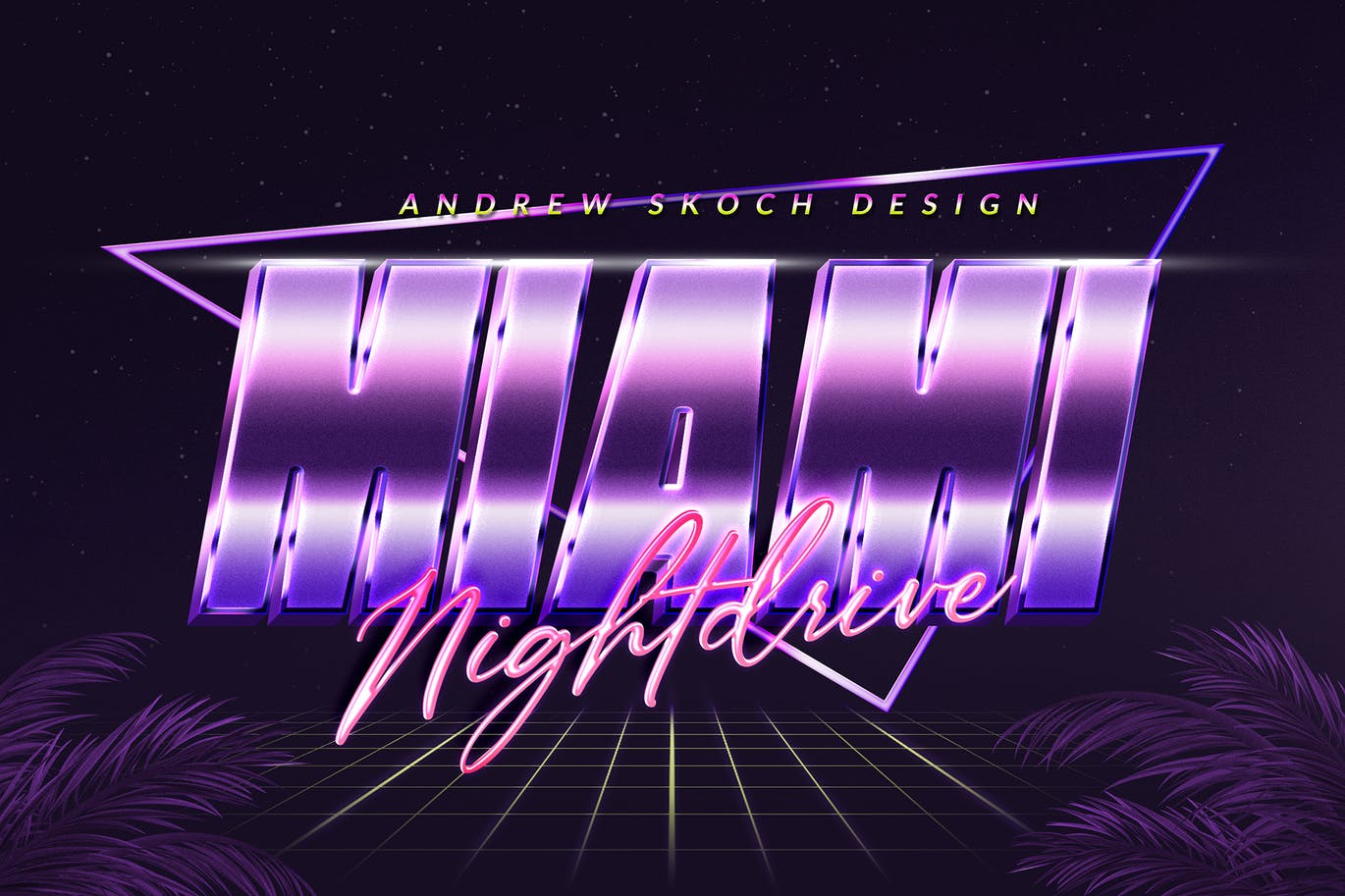 80年代复古多彩渐变金属立体文字样式 80s Style Text Effects_img_2