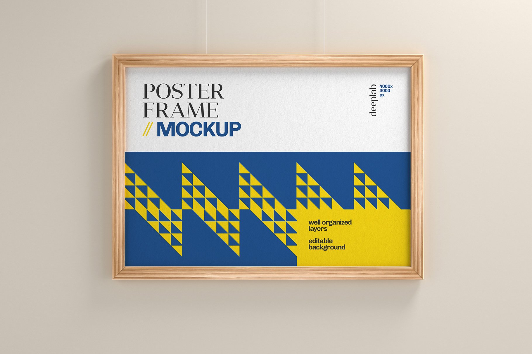 13款木框海报设计模拟展示样机 Wood Poster Mockup Set_img_2