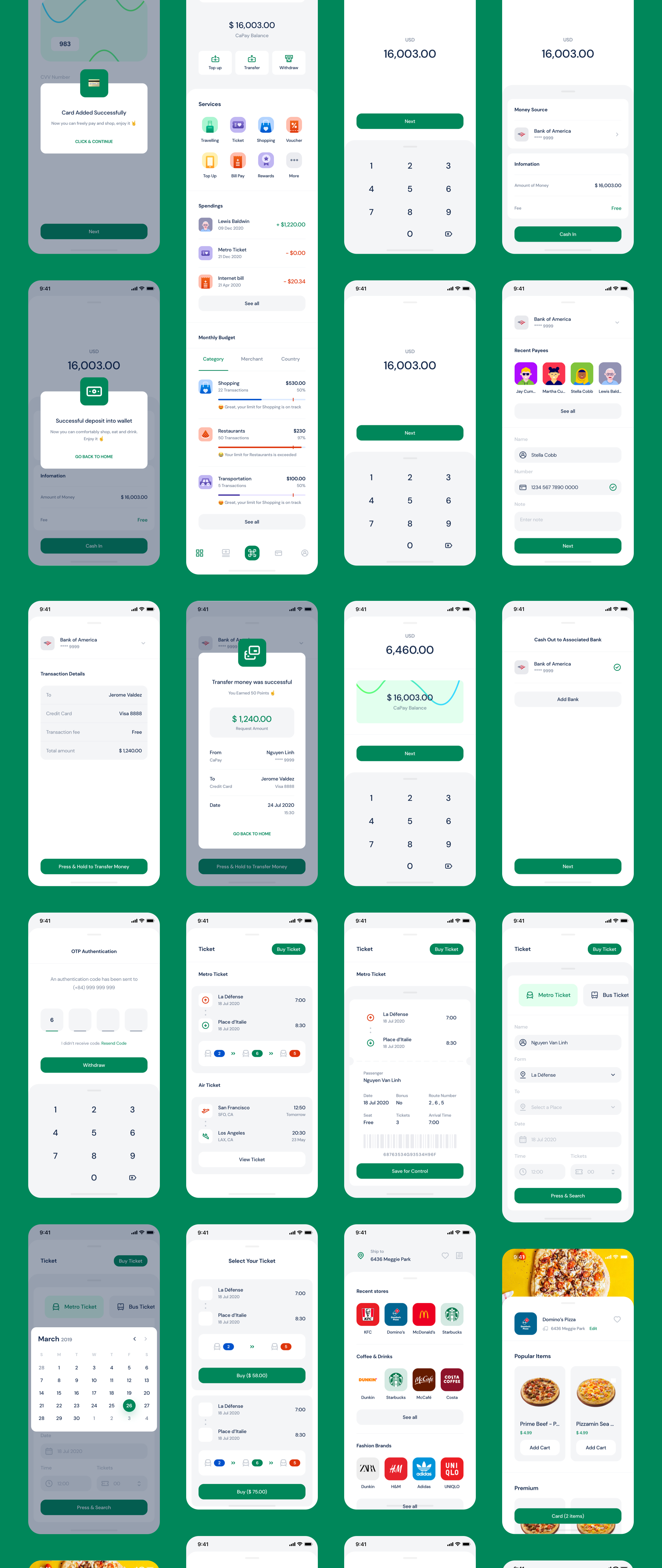 68个金融钱包APP应用UI界面设计套件 CaPay Wallet iOS UI Kit_img_2