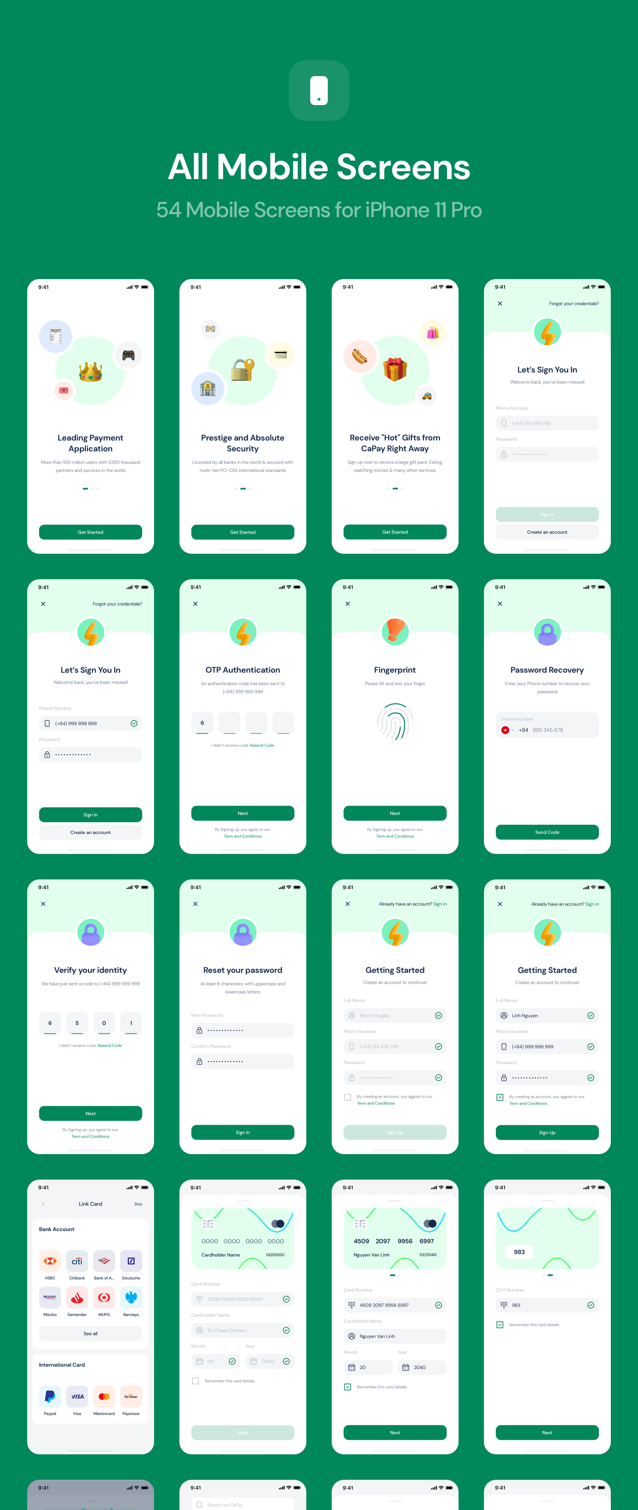 68个金融钱包APP应用UI界面设计套件 CaPay Wallet iOS UI Kit_img_2