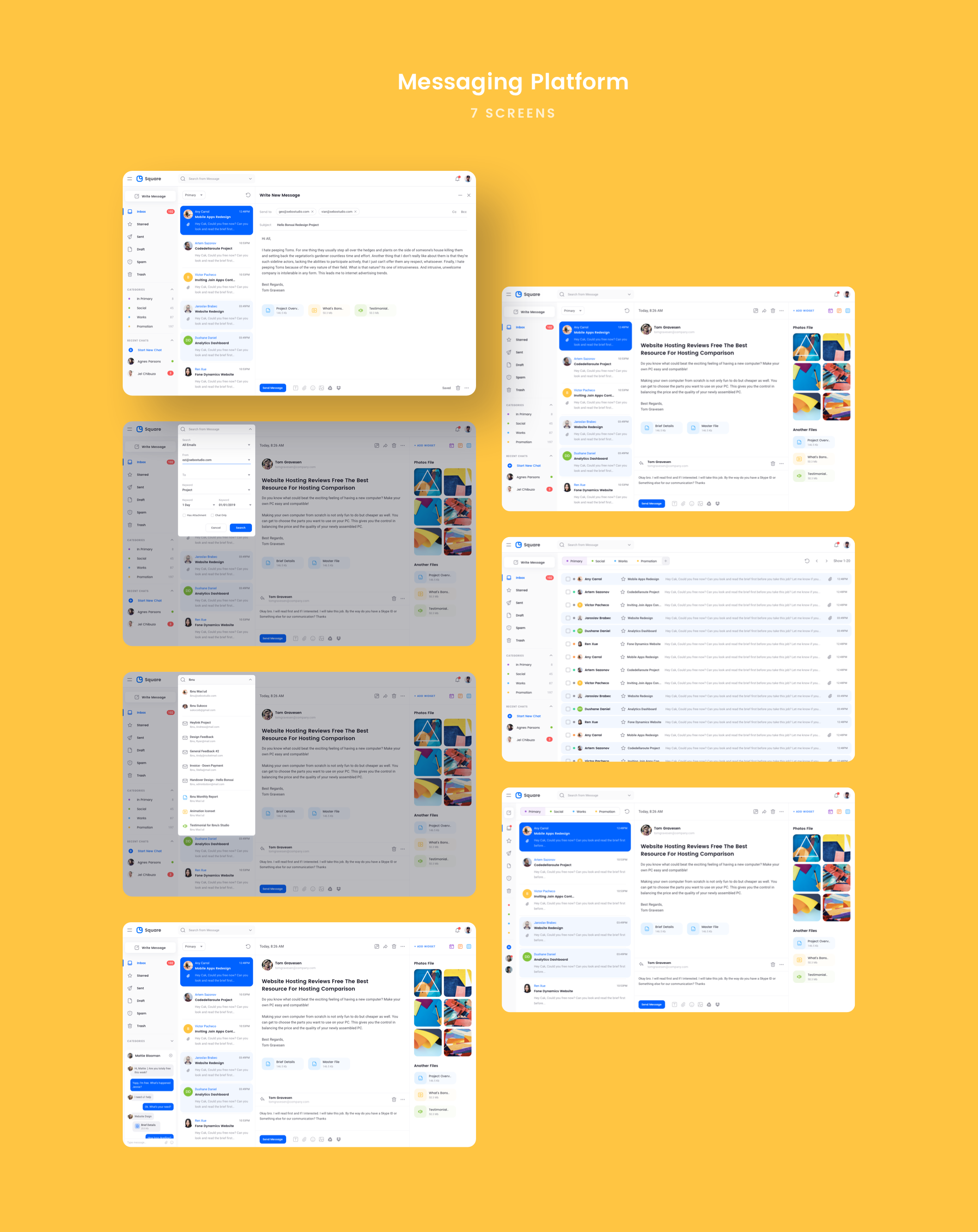 300个方形仪表盘UI界面设计套件素材 Square Dashboard UI Kit_img_2