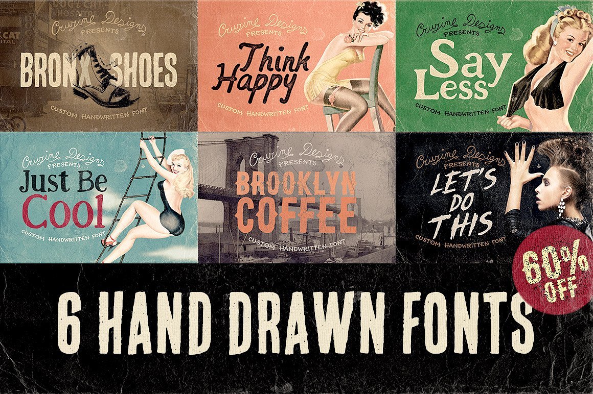 1023个复古徽标字体纹理素材合集 Vintage Bundle 249 Fonts & 414 Logos_img_2