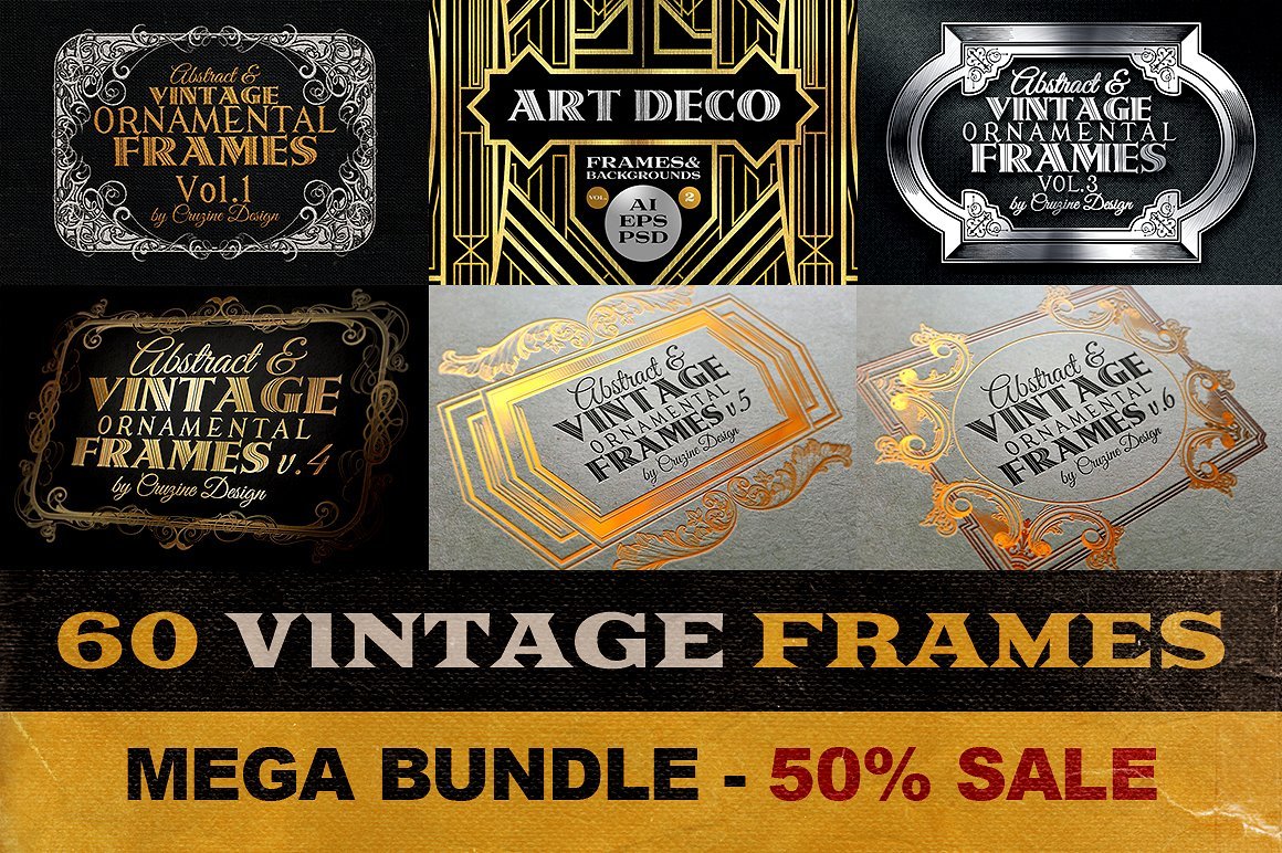 1023个复古徽标字体纹理素材合集 Vintage Bundle 249 Fonts & 414 Logos_img_2