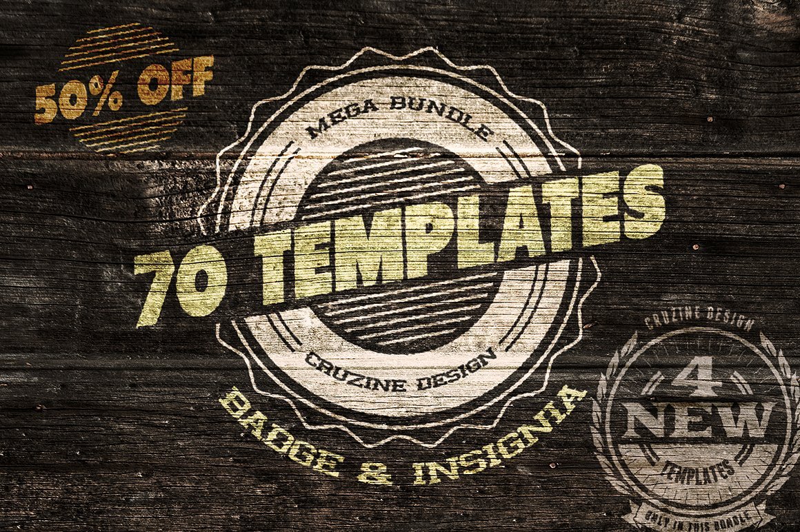 1023个复古徽标字体纹理素材合集 Vintage Bundle 249 Fonts & 414 Logos_img_2