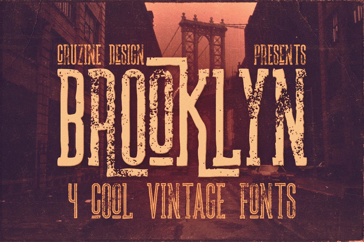 1023个复古徽标字体纹理素材合集 Vintage Bundle 249 Fonts & 414 Logos_img_2