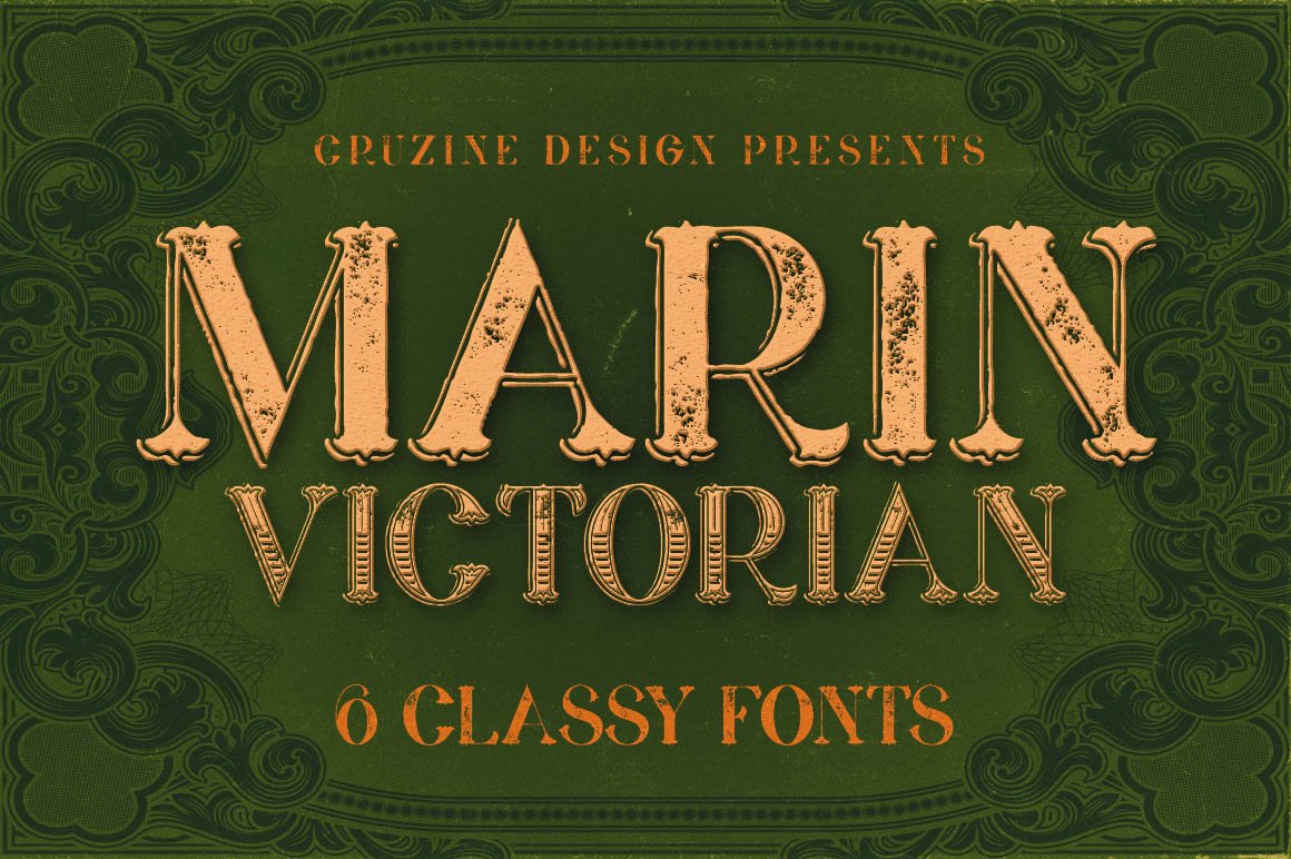 1023个复古徽标字体纹理素材合集 Vintage Bundle 249 Fonts & 414 Logos_img_2