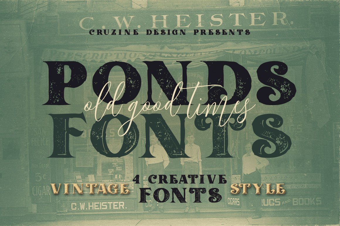 1023个复古徽标字体纹理素材合集 Vintage Bundle 249 Fonts & 414 Logos_img_2