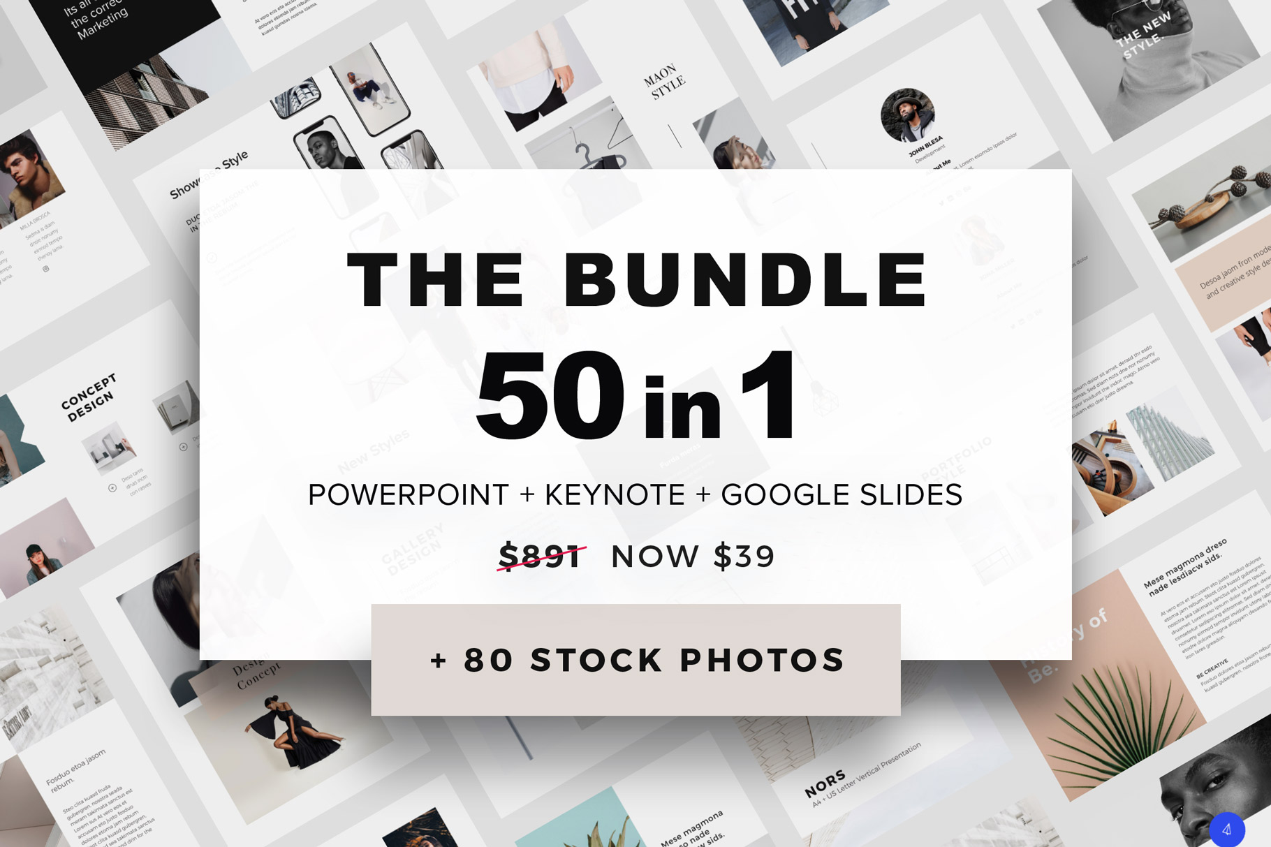 50款欧美极简高端版式设计幻灯片模板+80款简约配图 The Bundle + 80 Stock Photos_img_2