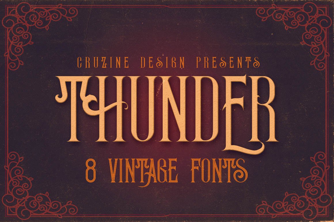 1023个复古徽标字体纹理素材合集 Vintage Bundle 249 Fonts & 414 Logos_img_2