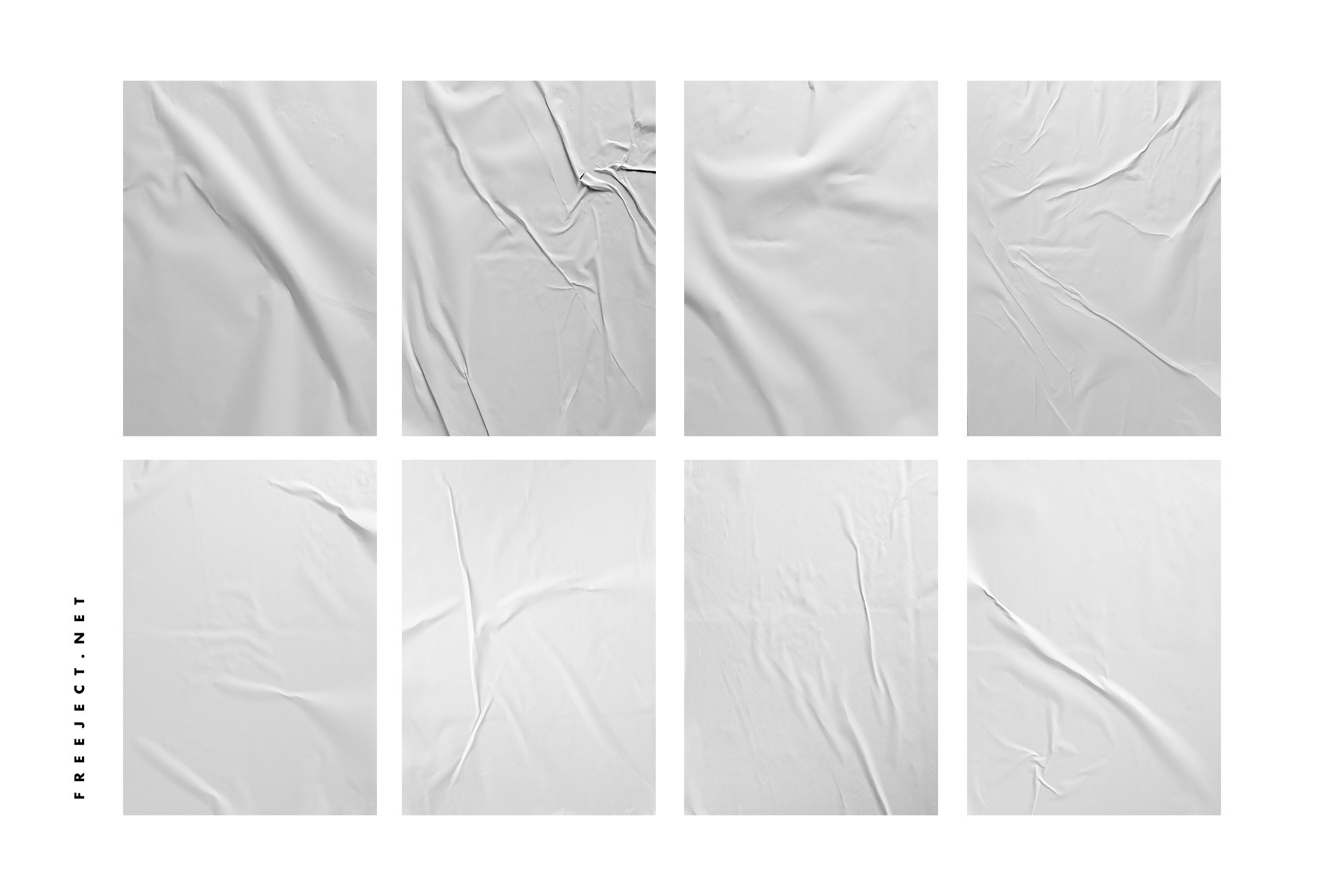 褶皱墙贴胶贴海报纸纹理素材 Glued Paper V2 Texture Background_img_2