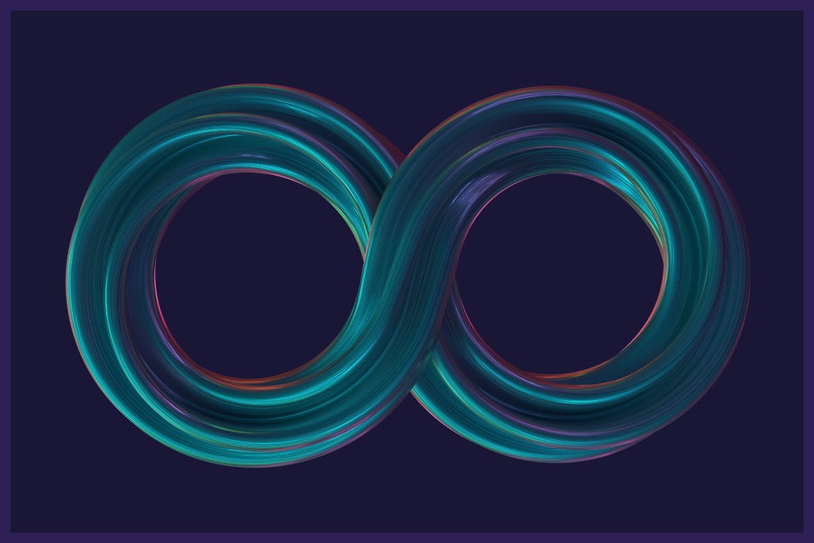 20款抽象扭曲多彩波浪立体PNG图形素材 Abstract 3D Rendering of Twisted Shapes_img_2